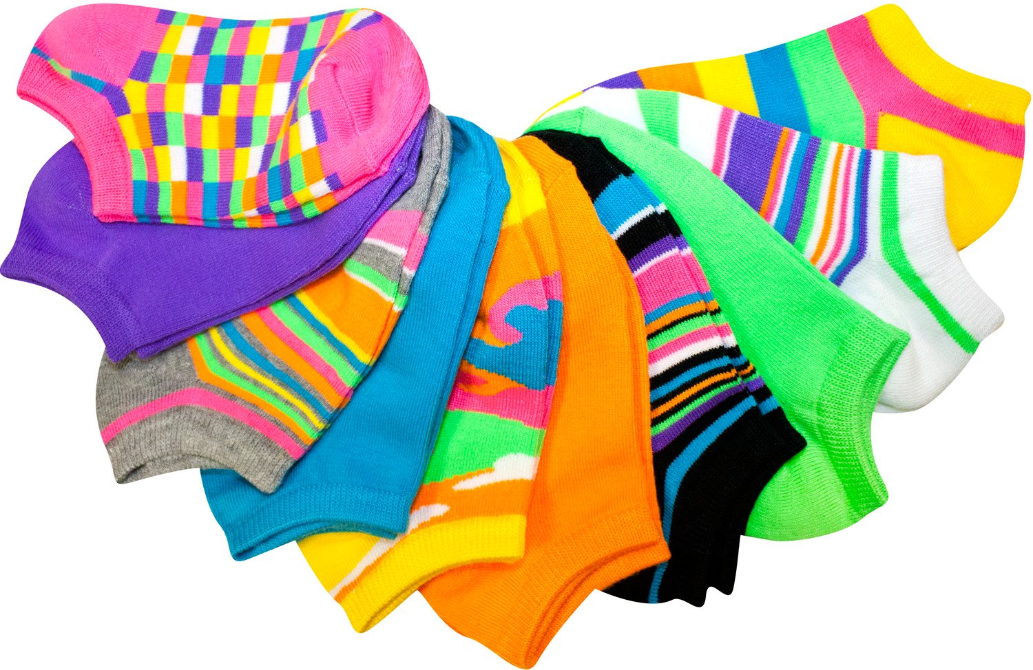 La de Da Girls' No-Show Socks 10-Pack