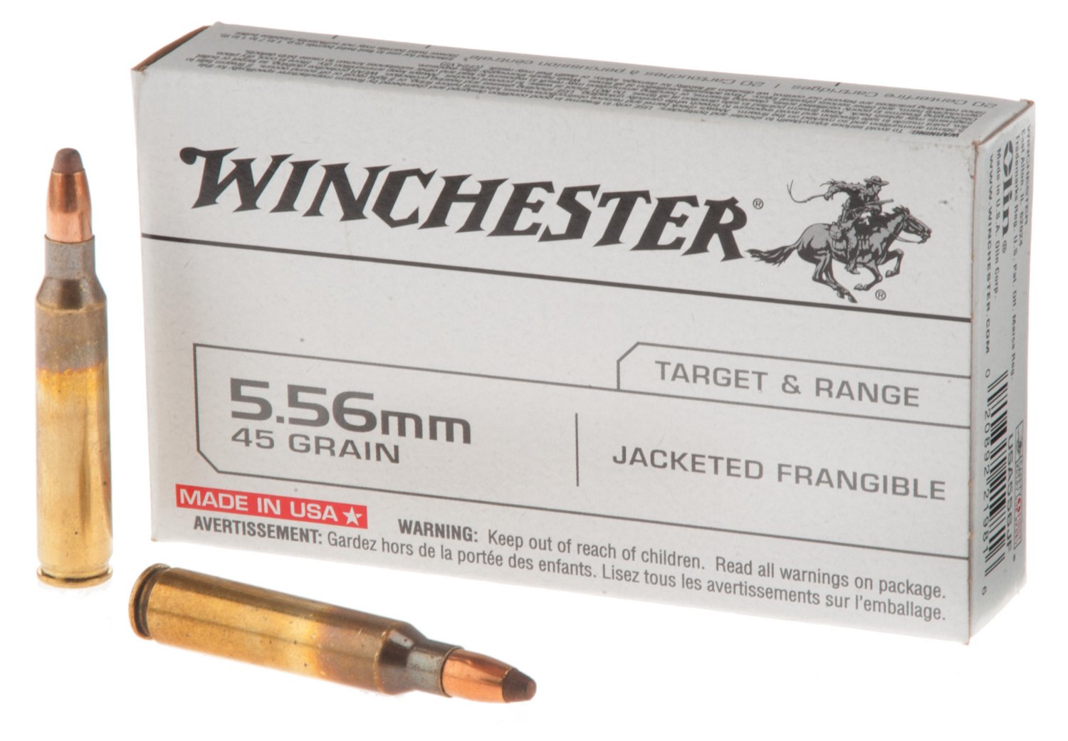 Winchester 5.56mm 45-Grain Jacketed Frangible Centerfire Rifle Ammunition
