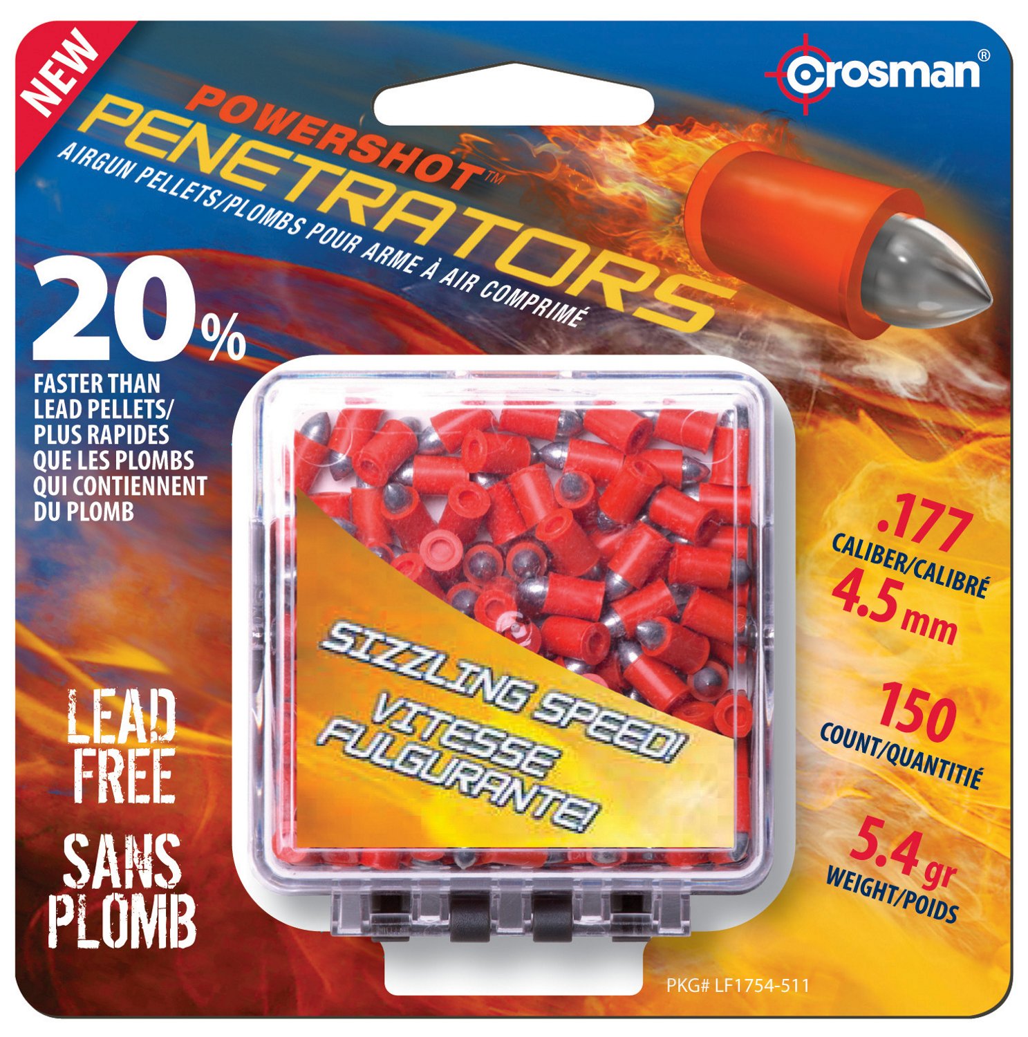 Crosman .177 5.4-Grain Fast Flight Penetrator Airgun Pellets
