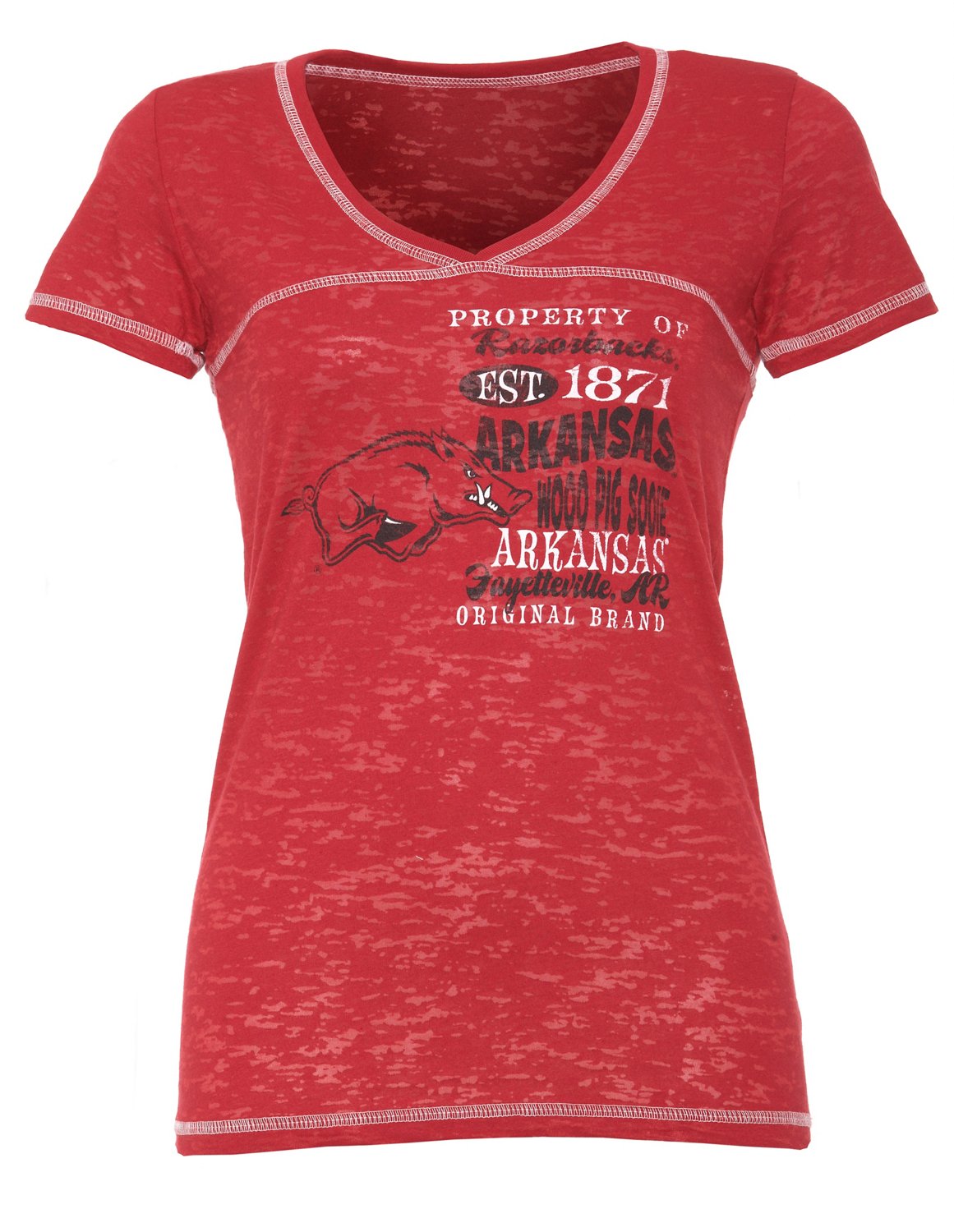Step Ahead Blue 84 Women's Arkansas Bo V-neck T-shirt