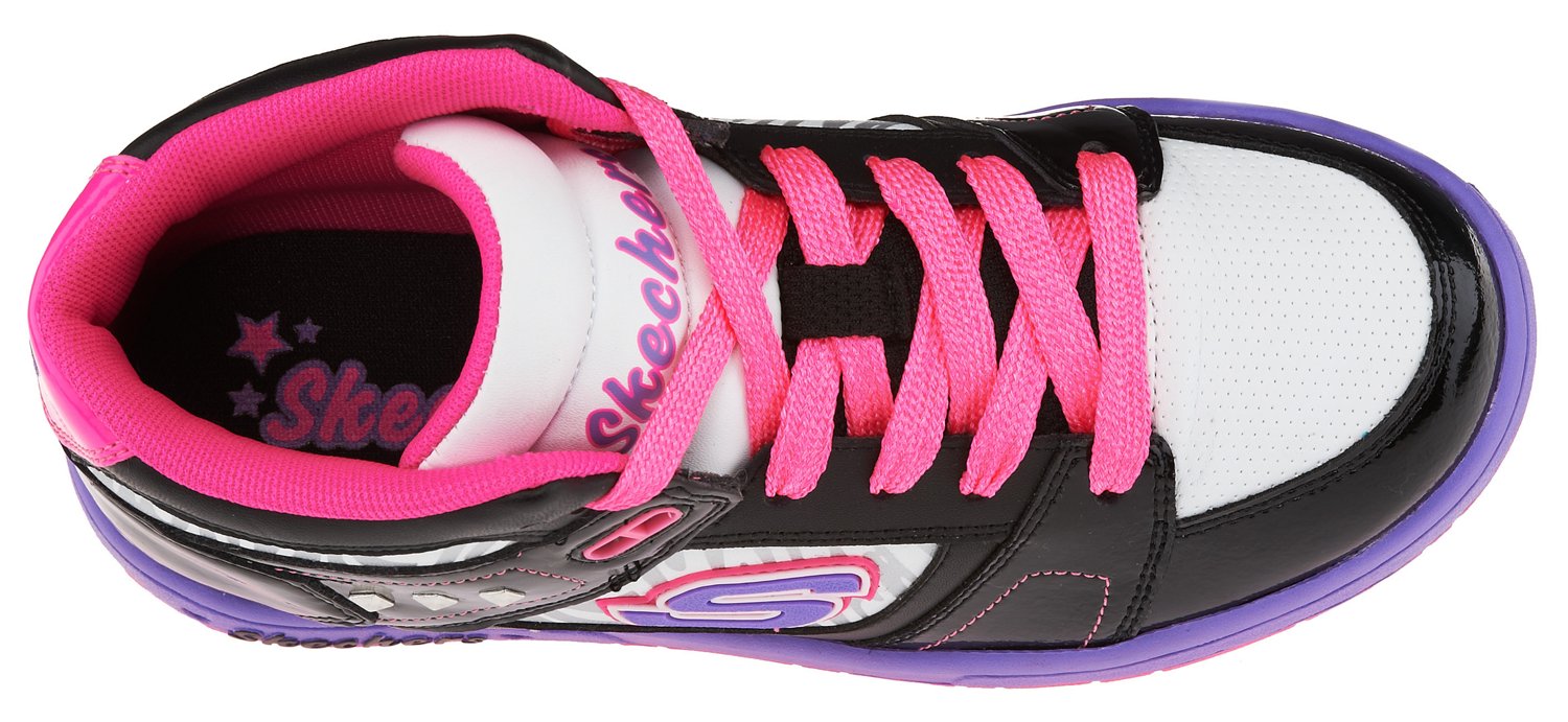 SKECHERS Girls' Sugarcane Shimmies High Athletic Lifestyle Shoes thumbnail
