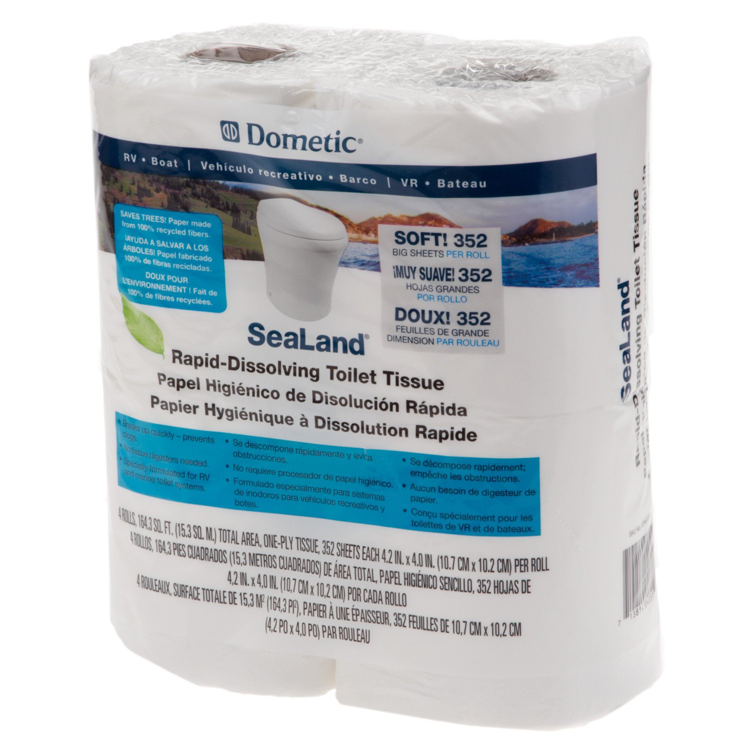 Sealand Rapid-Dissolving Tissue Rolls 4-Pack