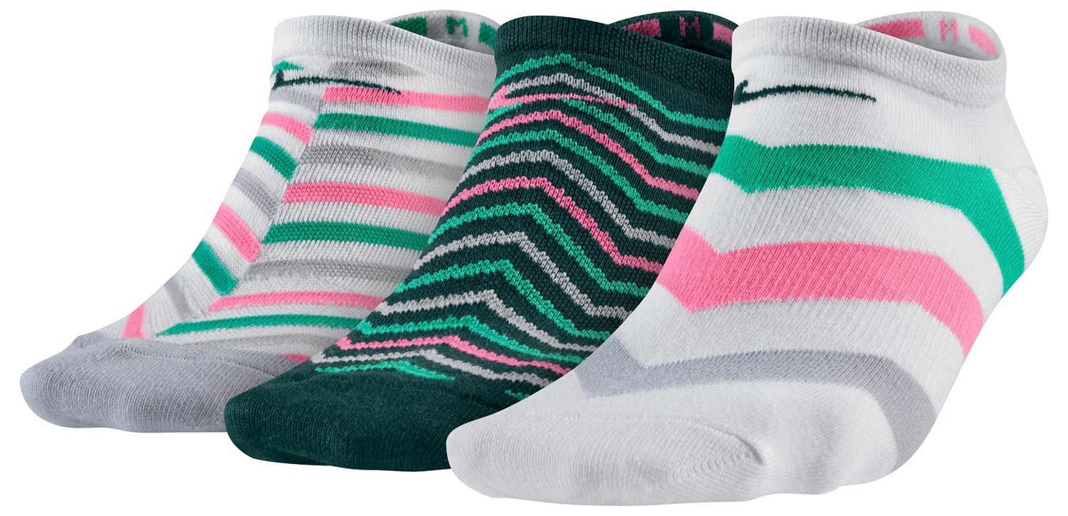 Nike Women's Graphic No-Show Lightweight Socks 3-Pack