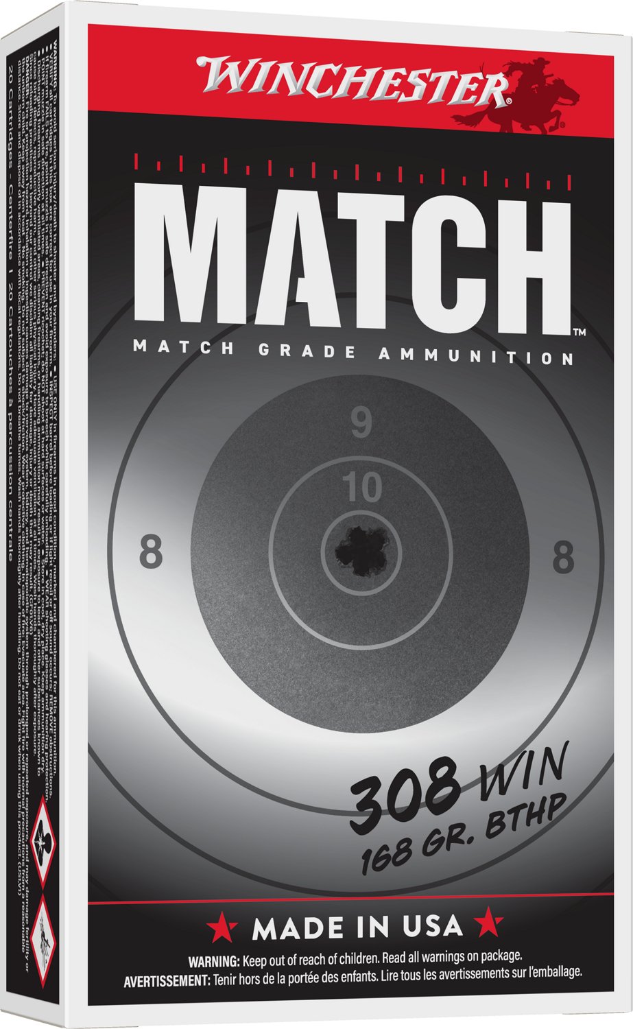 Winchester Match .308 Winchester 168-Grain Centerfire Rifle Ammunition
