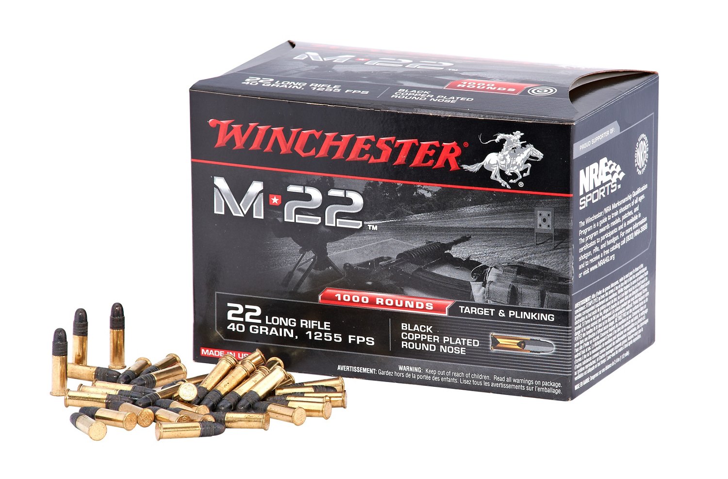 Winchester M22 .22 Long Rifle 40-Grain Rimfire Ammunition