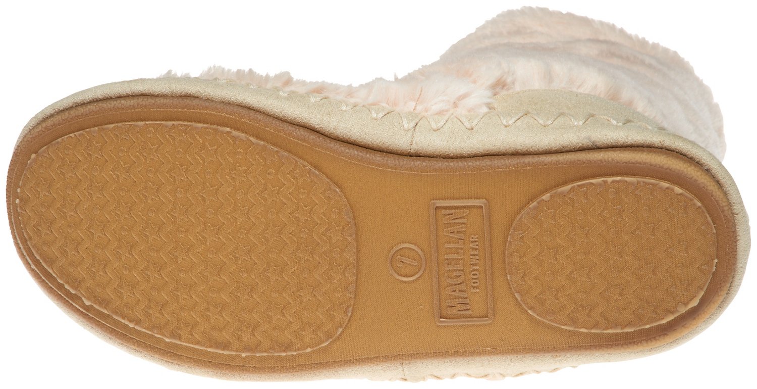 Magellan Outdoors Women's Fuzzy Zip Bootie Slippers thumbnail