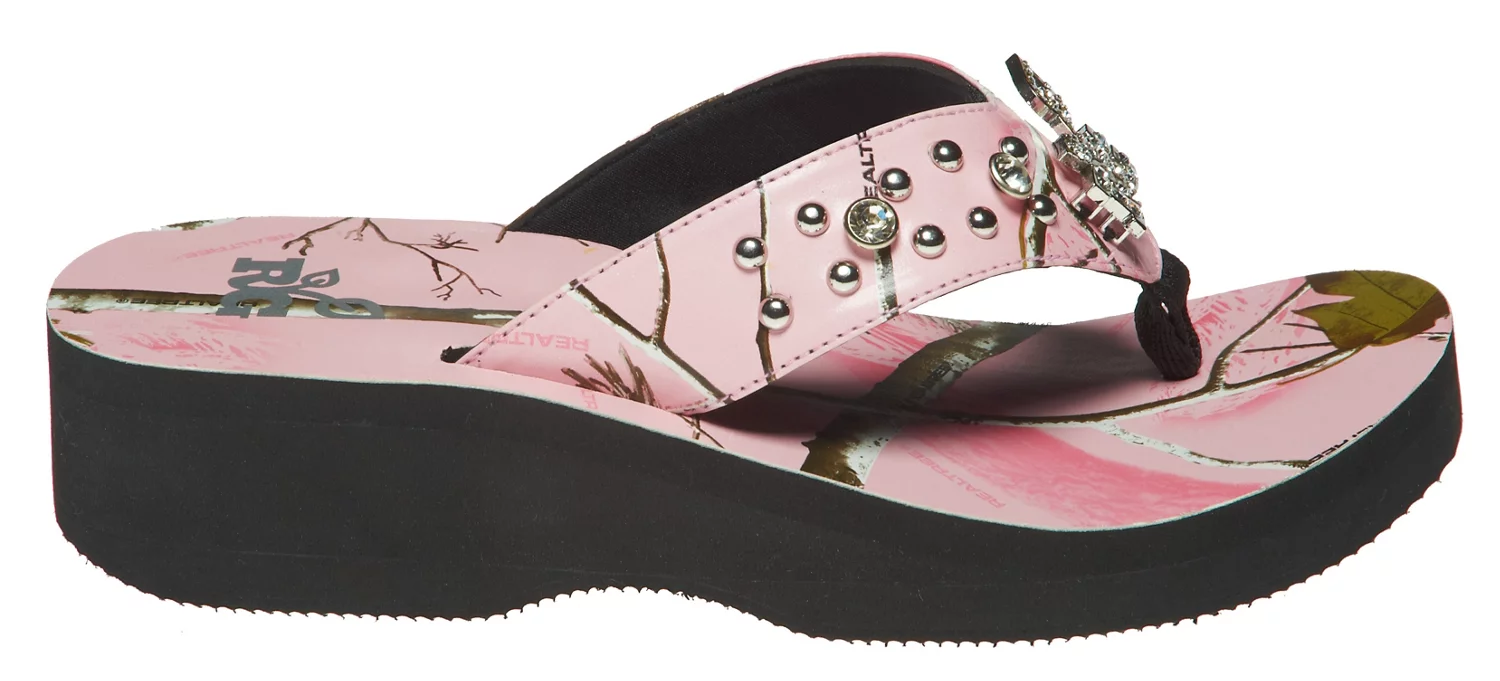 Realtree Girls Women's Rachel Wedge Thong Sandals