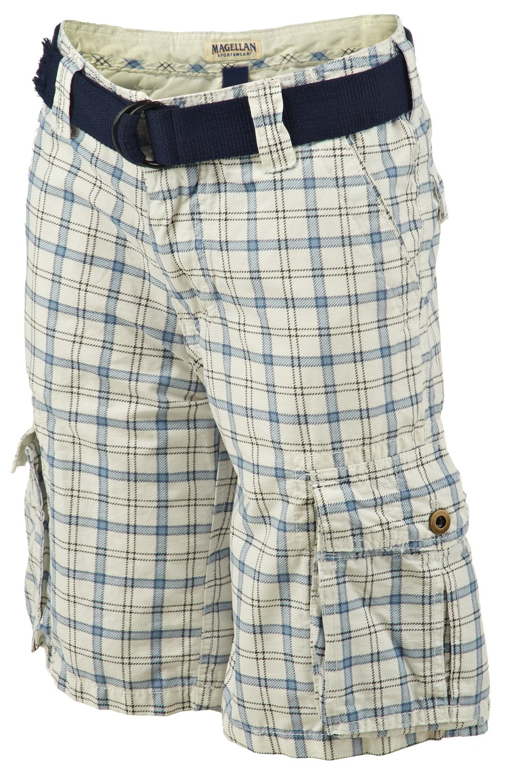 Magellan Outdoors Boys' Welsh Plaid Belted Cargo Short