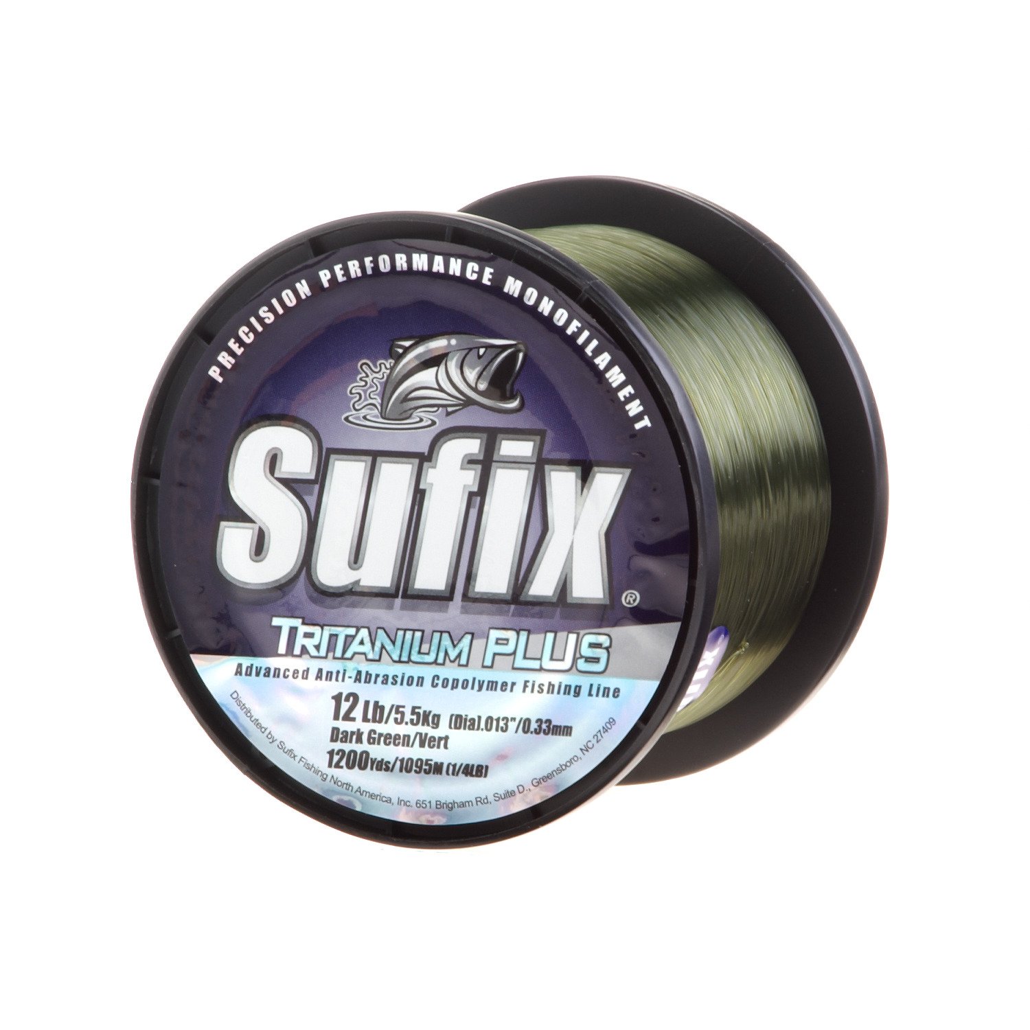 Sufix Tritanium Plus 12 lb. - 1200 yards Monofilament Fishing Line
