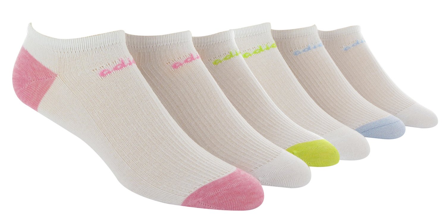 adidas Girls' Superlite No-Show Socks 6-Pack