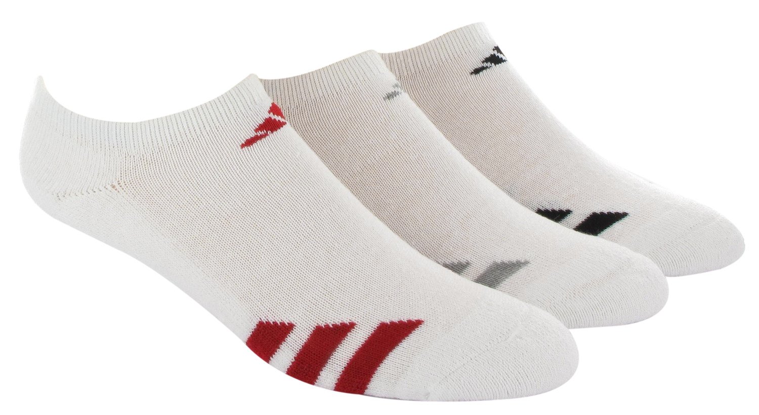 adidas Youth Striped No-Show Socks 3-Pack
