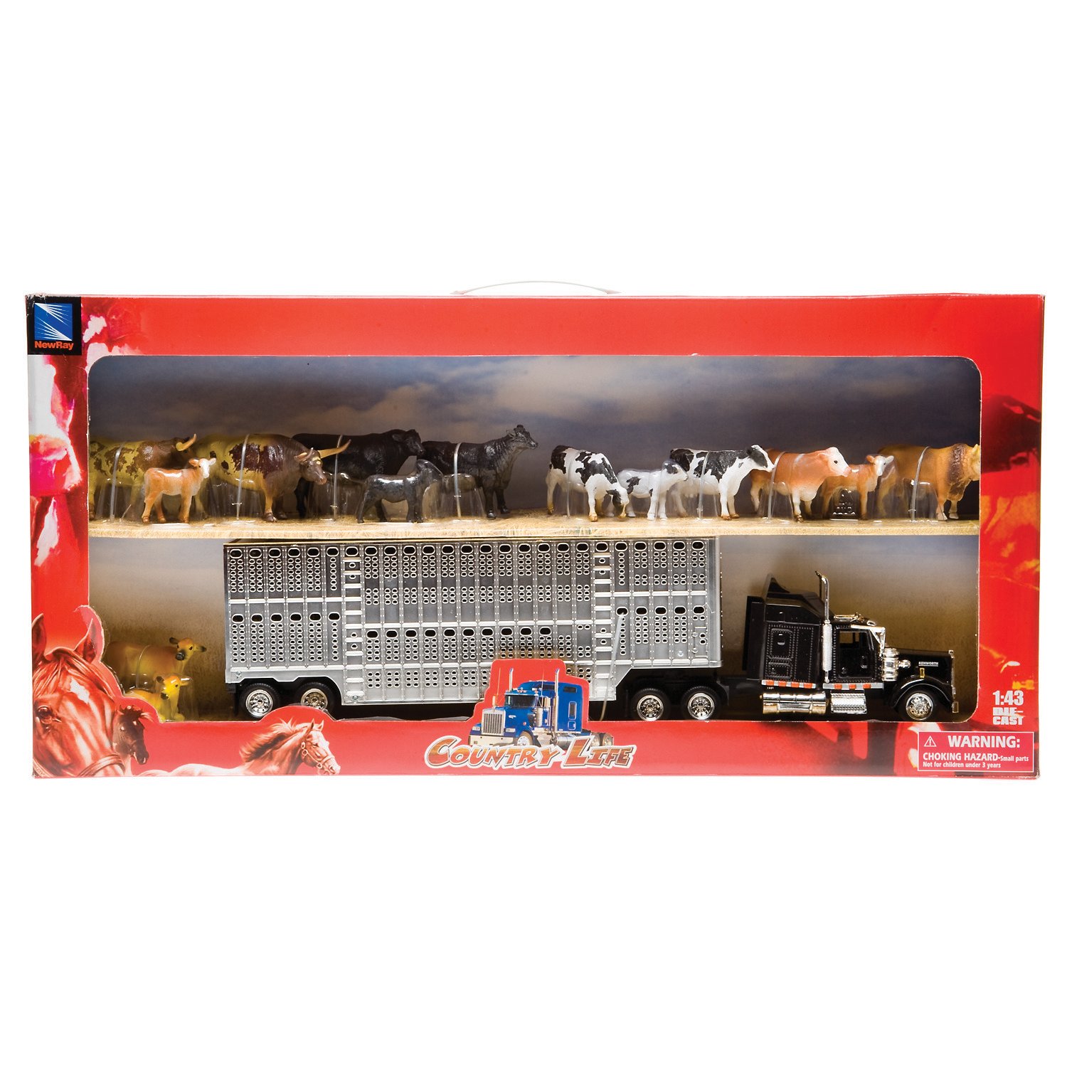 New-Ray Toys Hauler Set with Animals