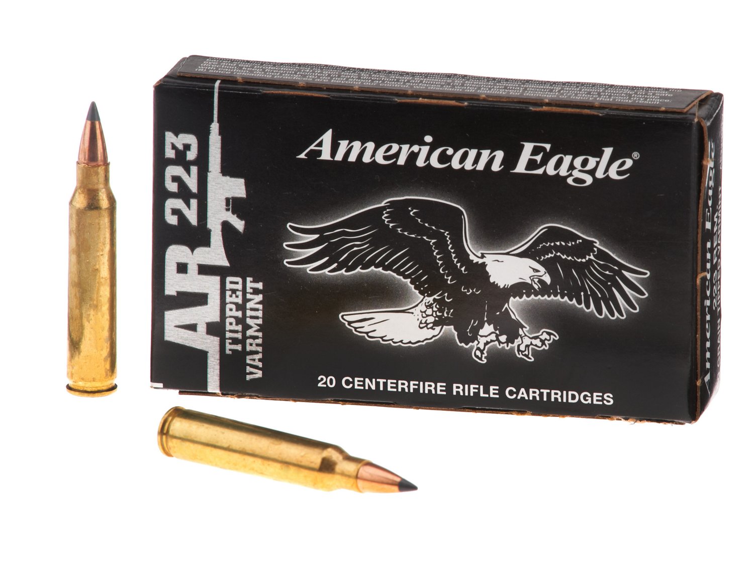 American Eagle® .223 Remington 50-Grain Gray-Tipped Centerfire Rifle Varmint Ammunition