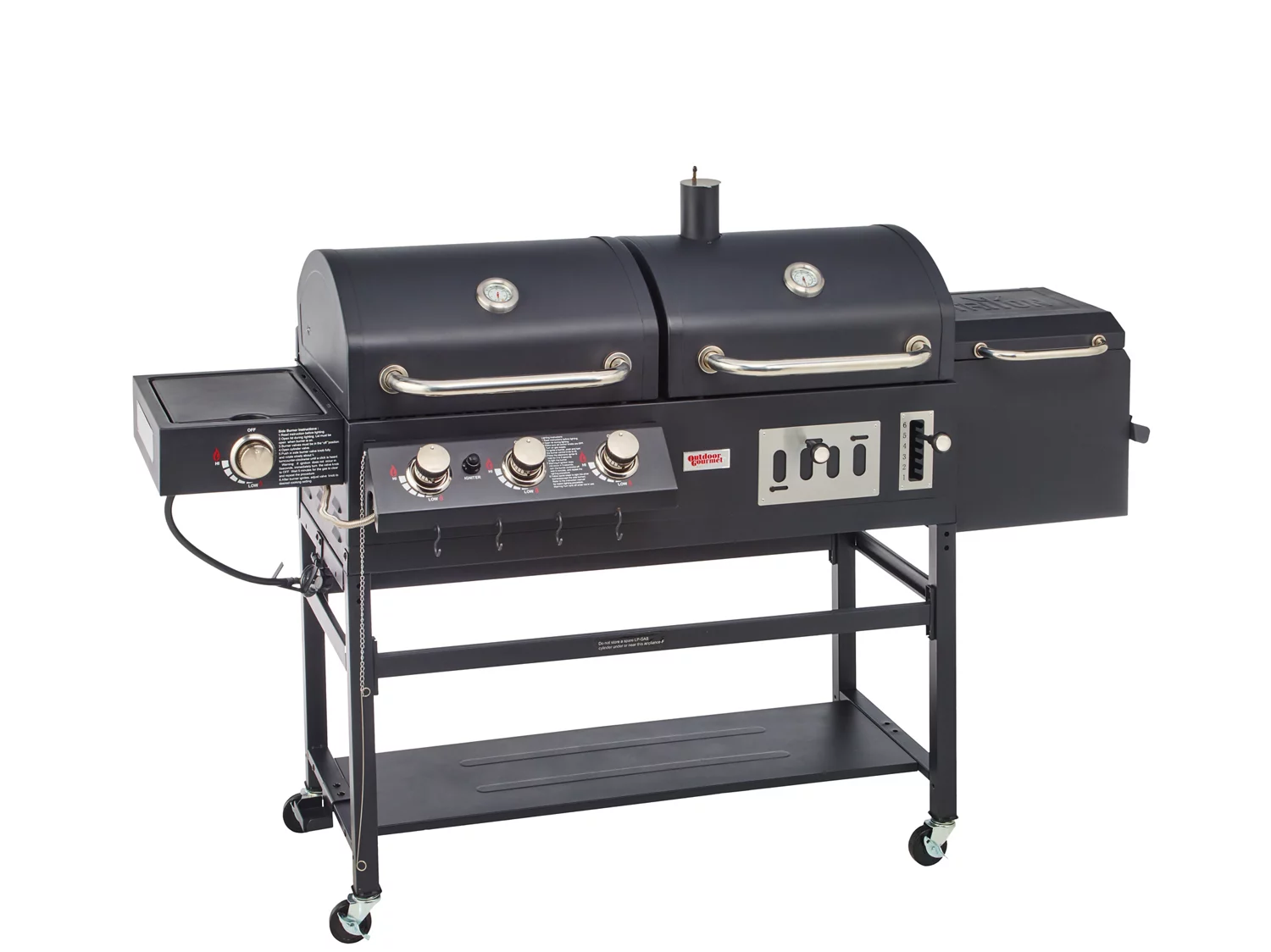 Outdoor Gourmet Pro Triton Classic GasCharcoal Grill and Smoker Box