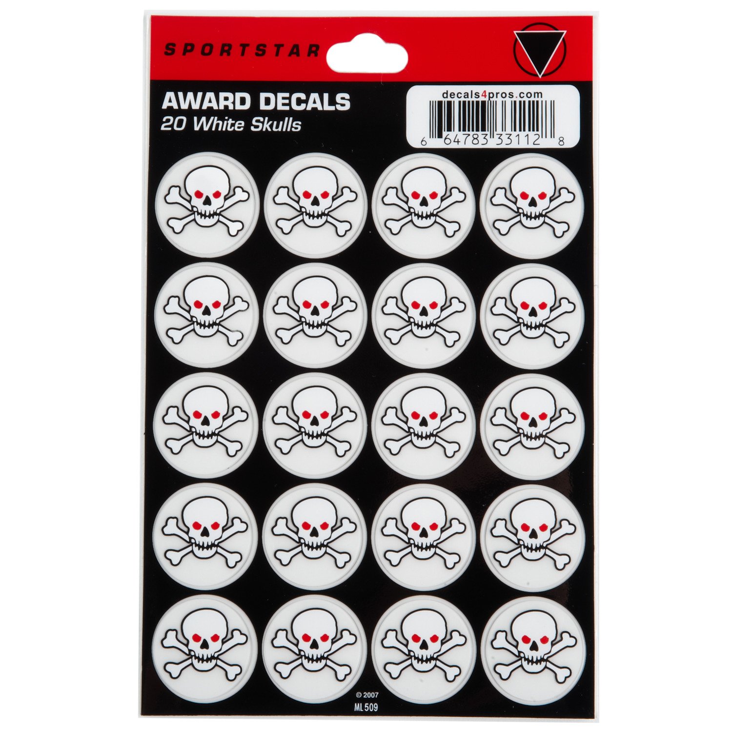 Sportstar Baseball Helmet Skull Decals