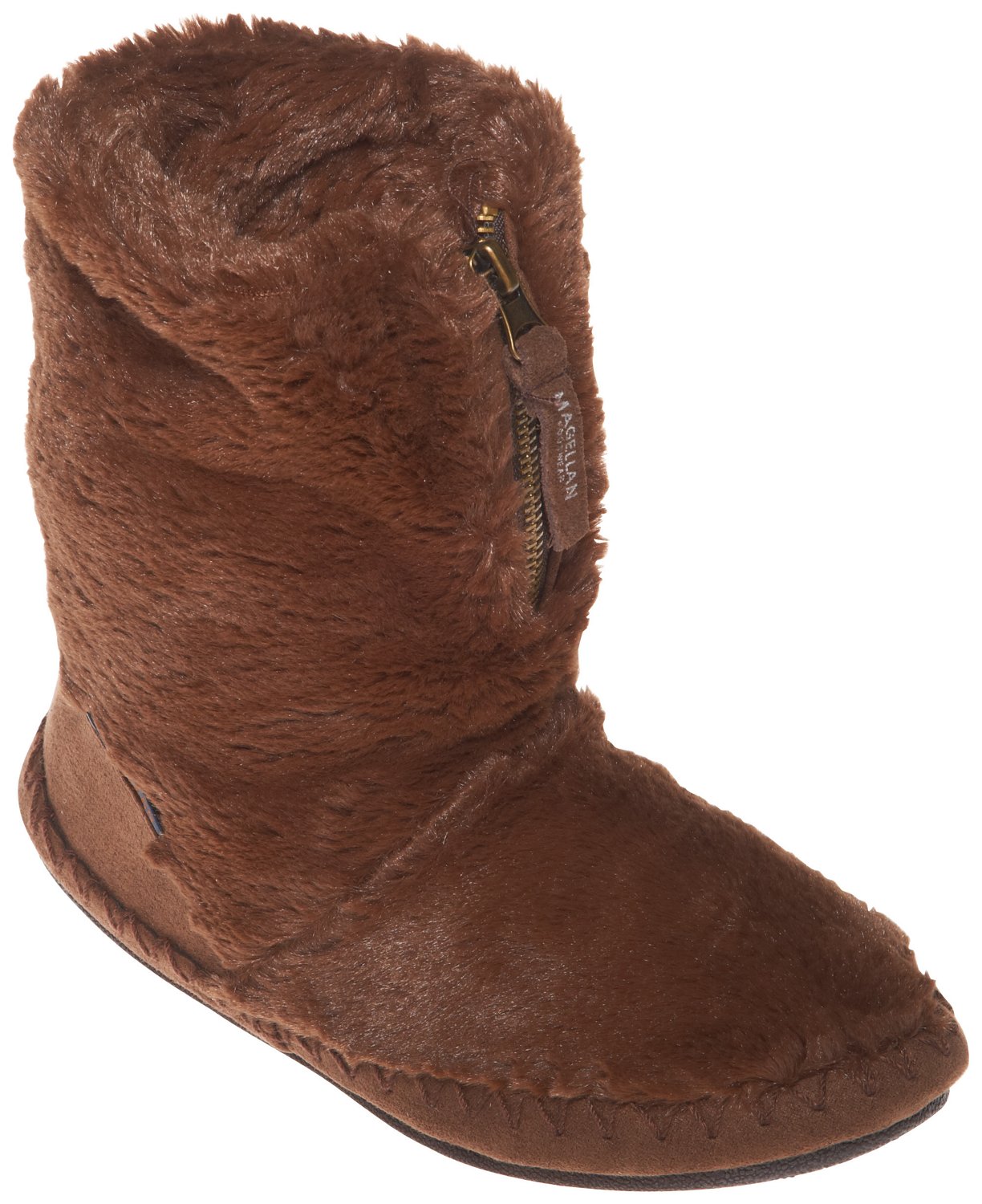 Magellan Outdoors Women's Fuzzy Zip Bootie Slippers thumbnail