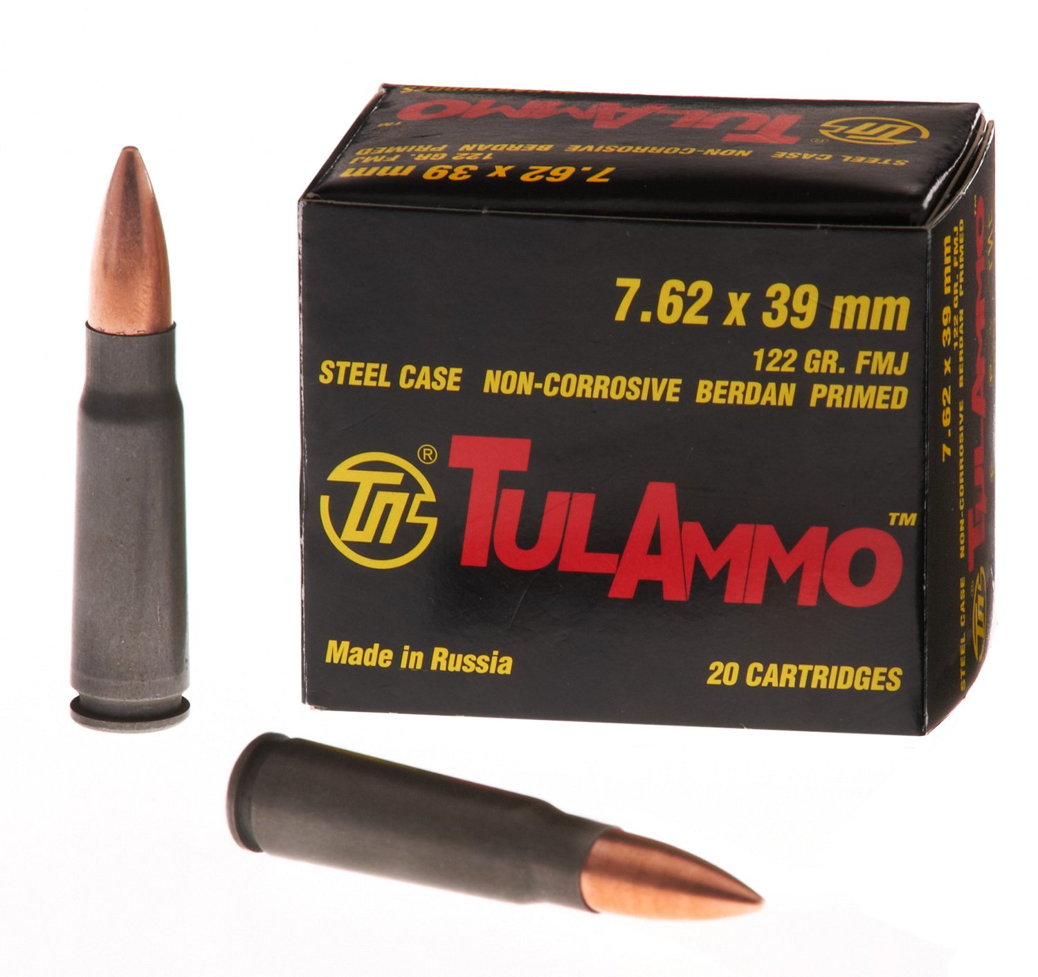 TulAmmo 7.62 x 39mm Full-Metal Jacket 122-Grain Centerfire Rifle Ammunition