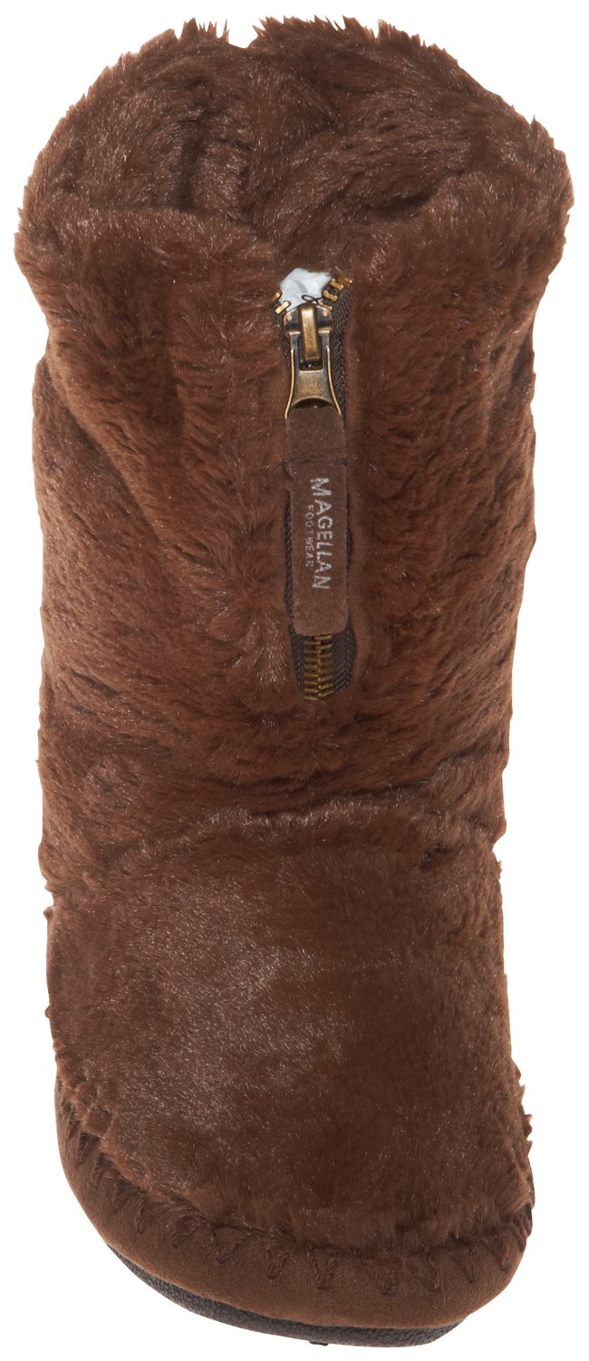 Magellan Outdoors Women's Fuzzy Zip Bootie Slippers thumbnail