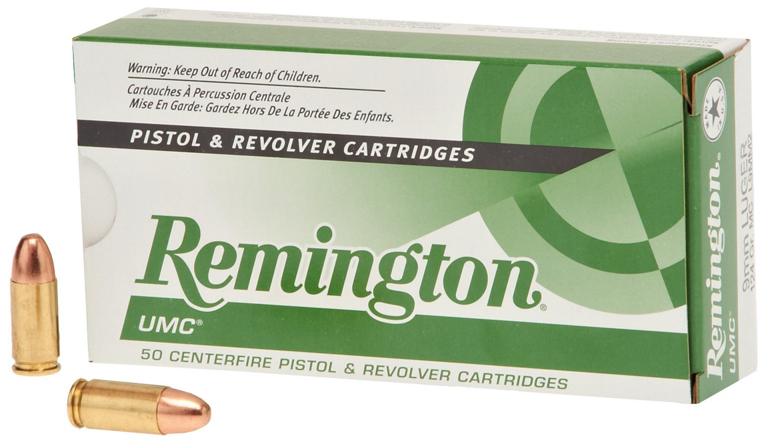 Remington UMC® 9mm Luger 124-Grain Centerfire Handgun Ammunition