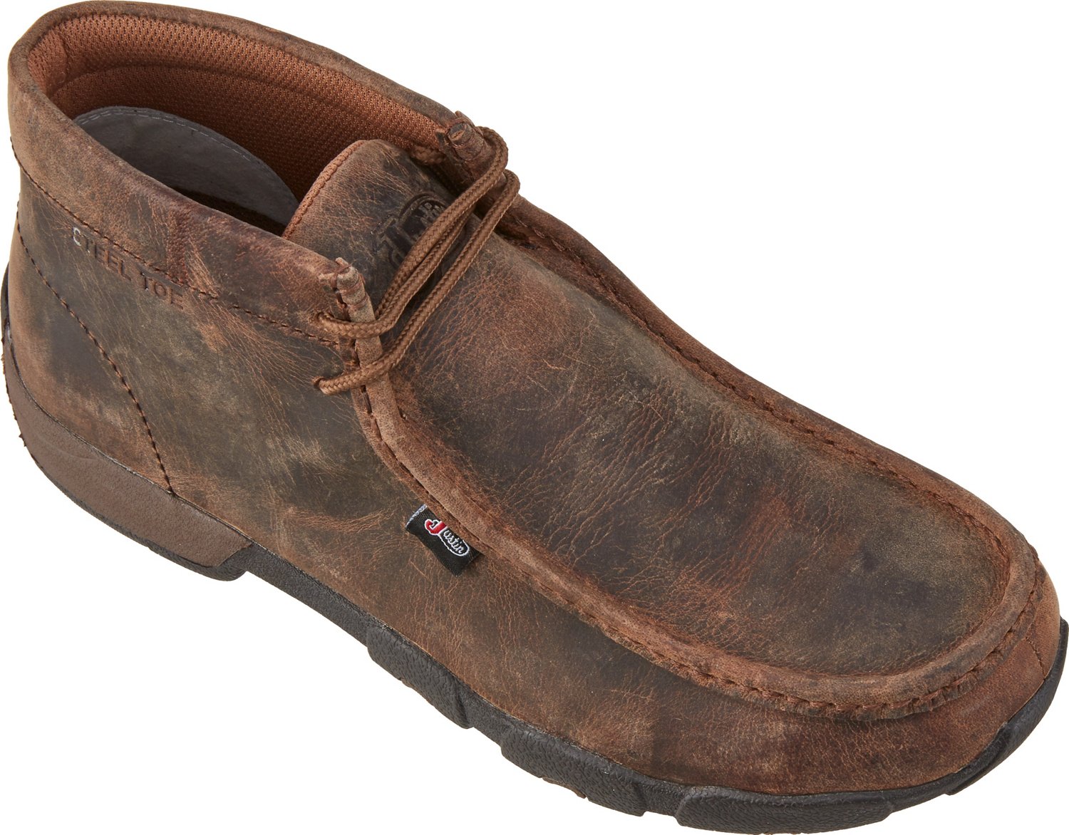 justin moc toe work boots