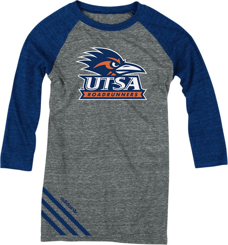 adidas Women's University of Texas at San Antonio Big Stripes 3/4 Raglan T-shirt