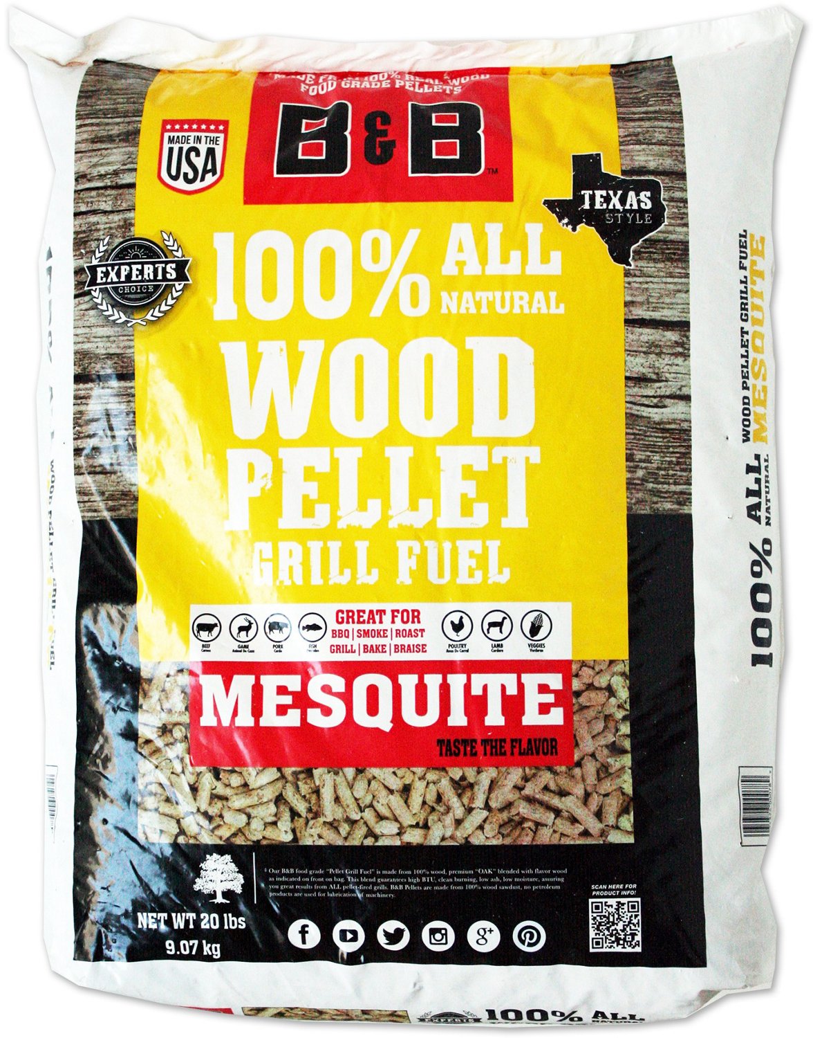 B&B Mesquite 20 lb. Pellet Grill Fuel