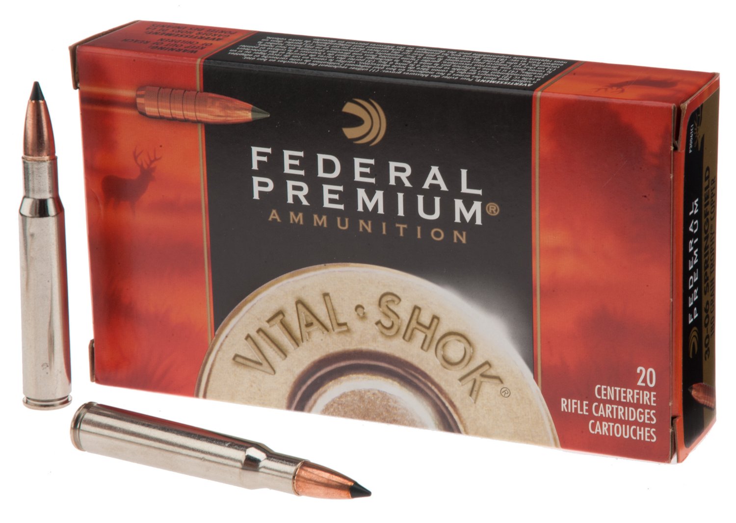 Federal Premium® Vital-Shok® Trophy Copper .30-06 Springfield 180-Grain Centerfire Rifle Ammunition
