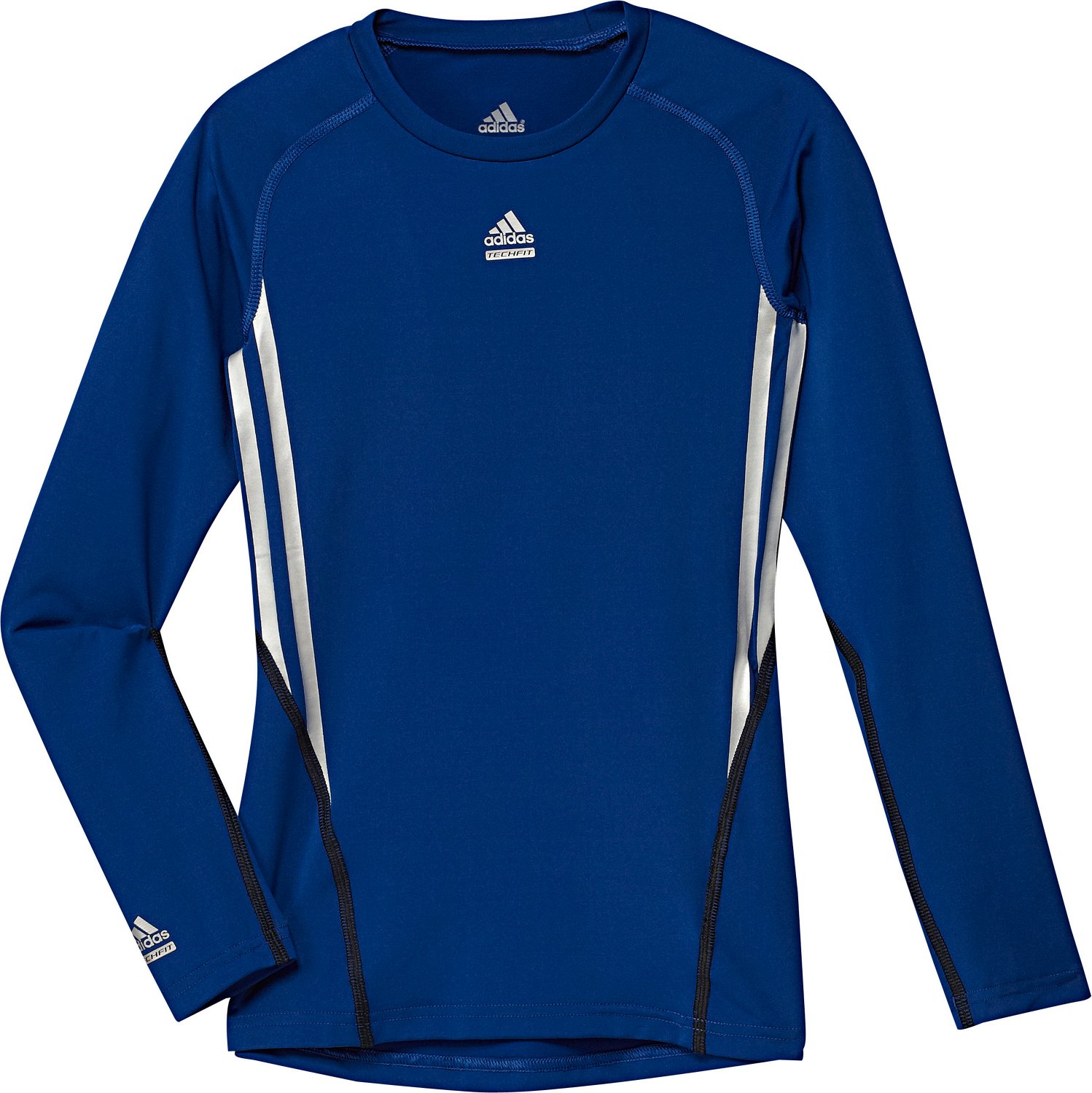 adidas Boys' TECHFIT 3 Stripes Long Sleeve Shirt
