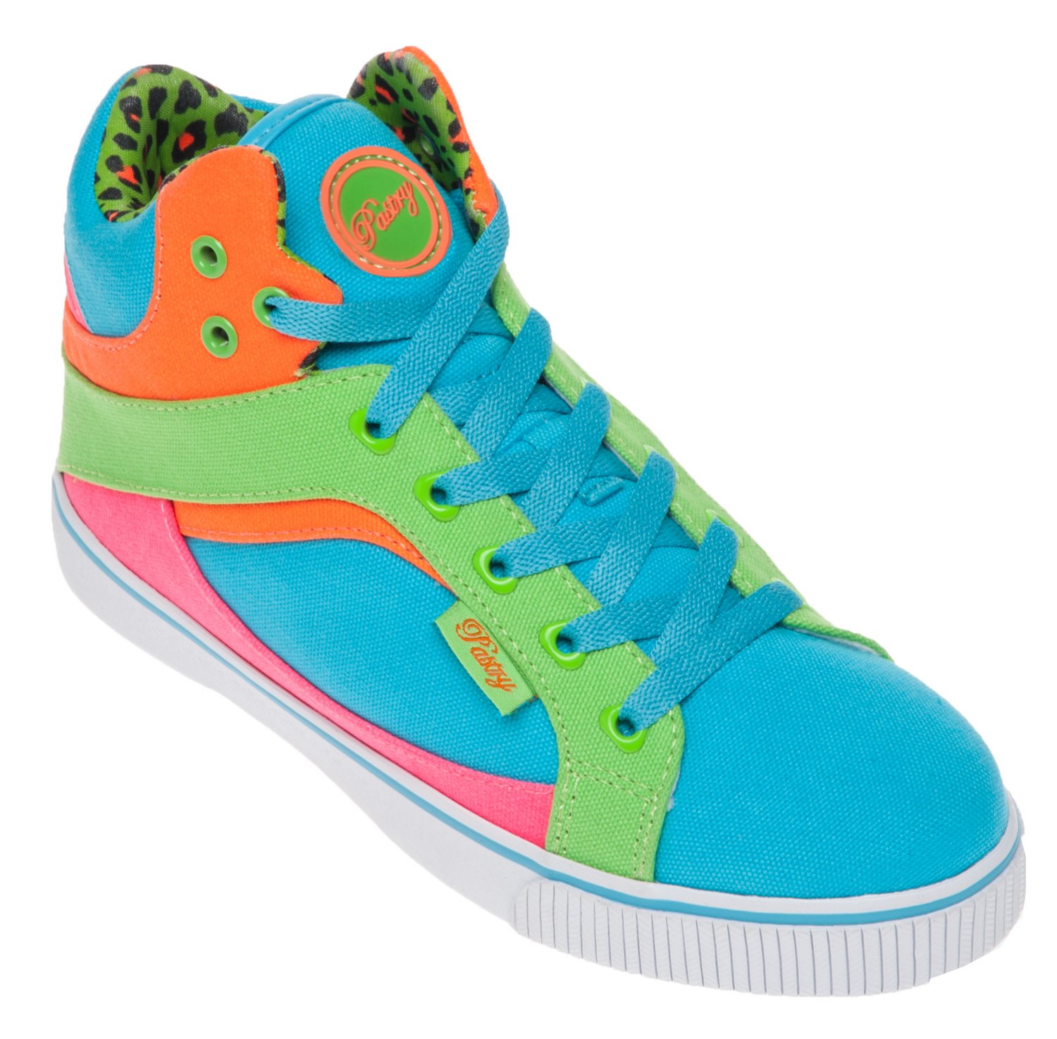 Pastry Women's Sire High-Top Neon Color-Blocking Athletic Lifestyle Shoes thumbnail