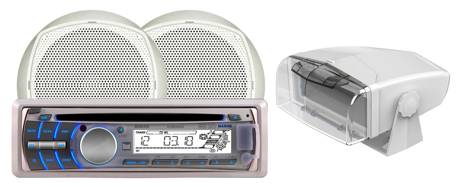 Dual MCP300GH 240W CD Marine Receiver with Two 6.5