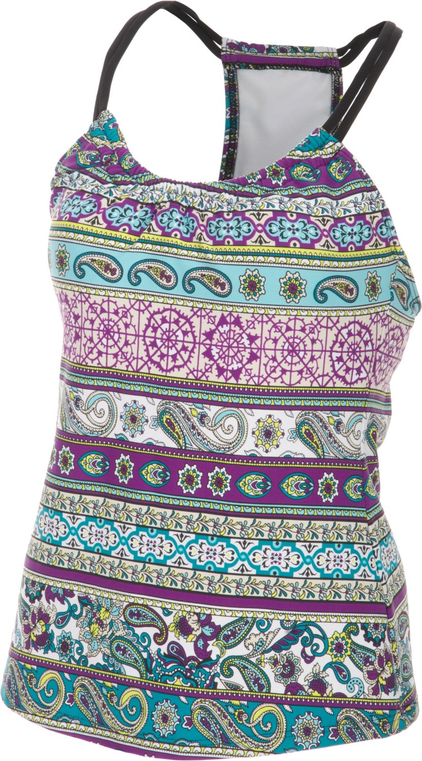 N by Next Women's On the Bar Shirr Tankini Swim Top