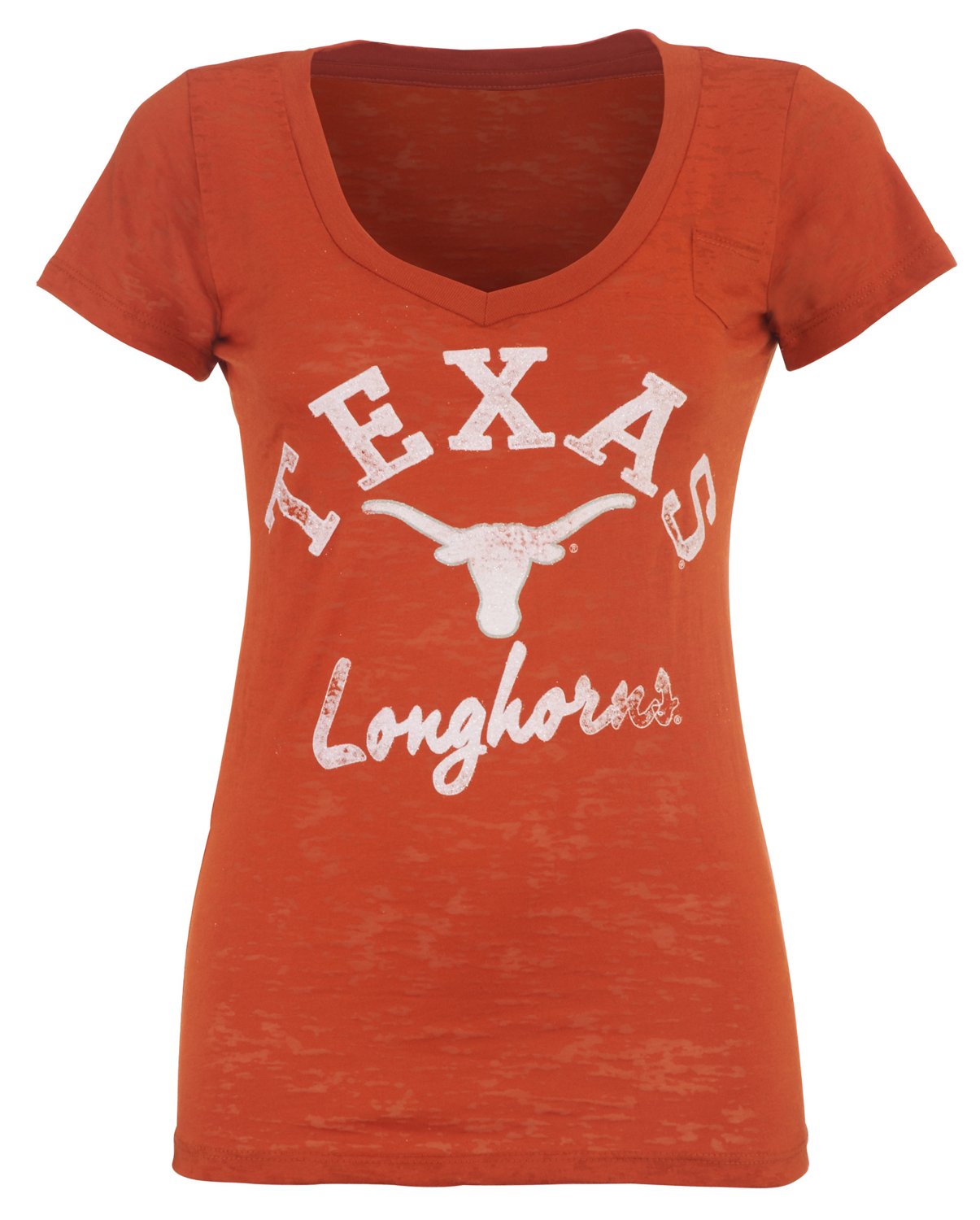 Step Ahead Juniors' University of Texas Burnout T-shirt with Pocket