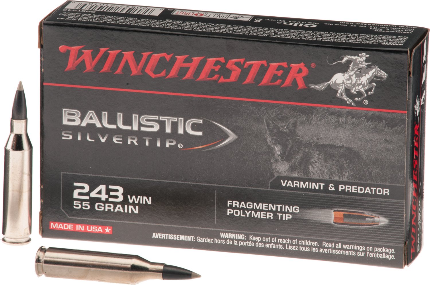 Winchester .243 Winchester 55-Grain Ballistic Silvertip Rifle Ammunition