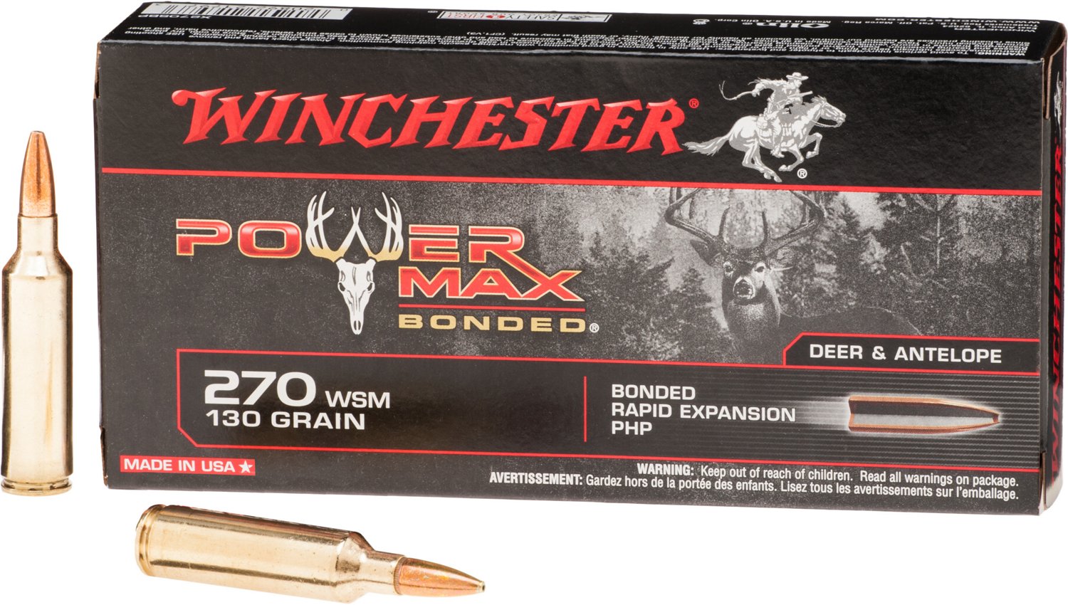 Winchester Super-X Power Max Bonded .270 WSM 130-Grain Centerfire Rifle Ammunition