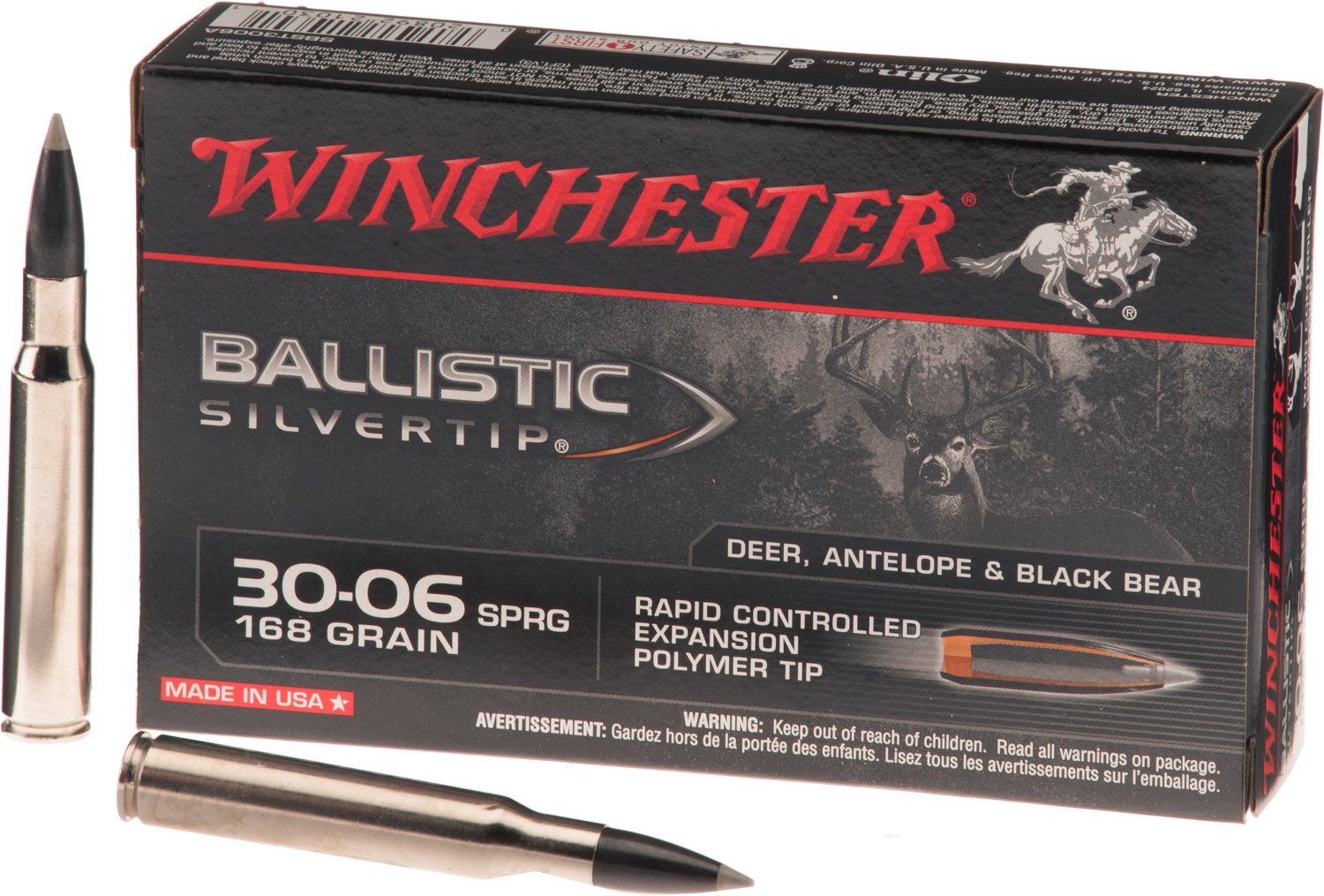 Winchester .30-06 Springfield 168-Grain Ballistic Silvertip Rifle Ammunition