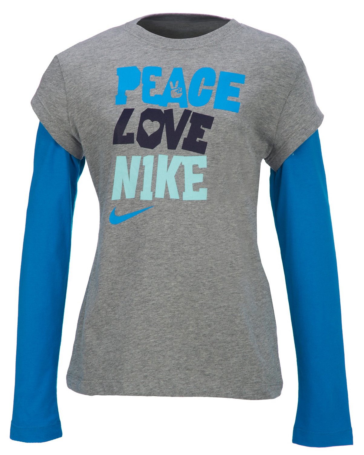Nike Girls' Peace Love 2-in-1 T-shirt