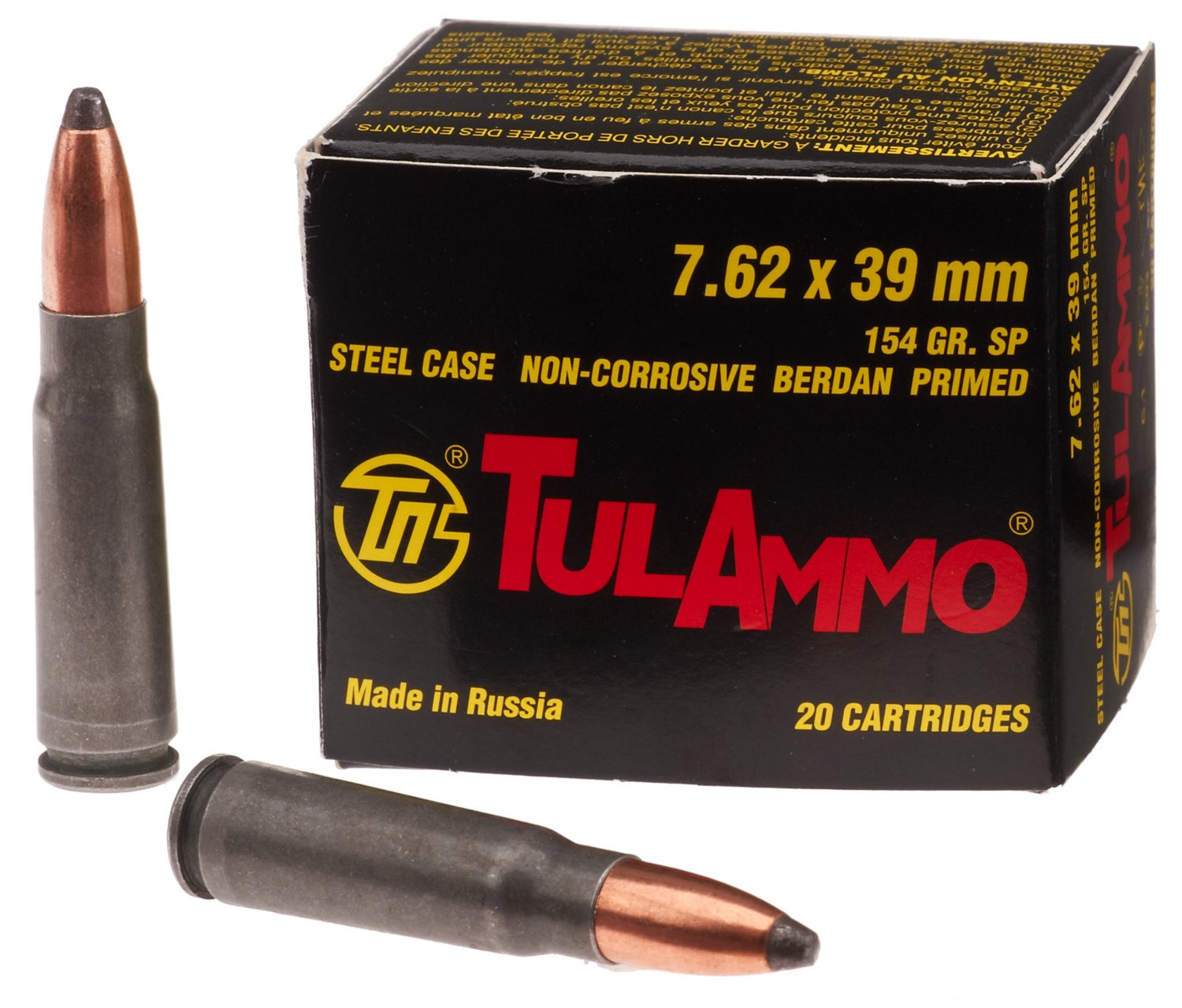TulAmmo 7.62 x 39mm SP 154-Grain Centerfire Rifle Ammunition