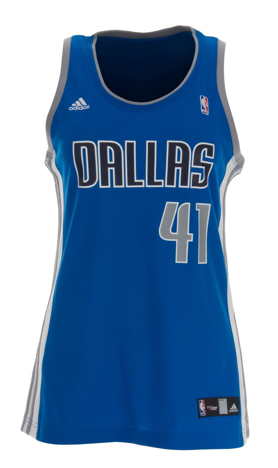 adidas Women's Dirk Nowitzki Dallas Mavericks Road Jersey