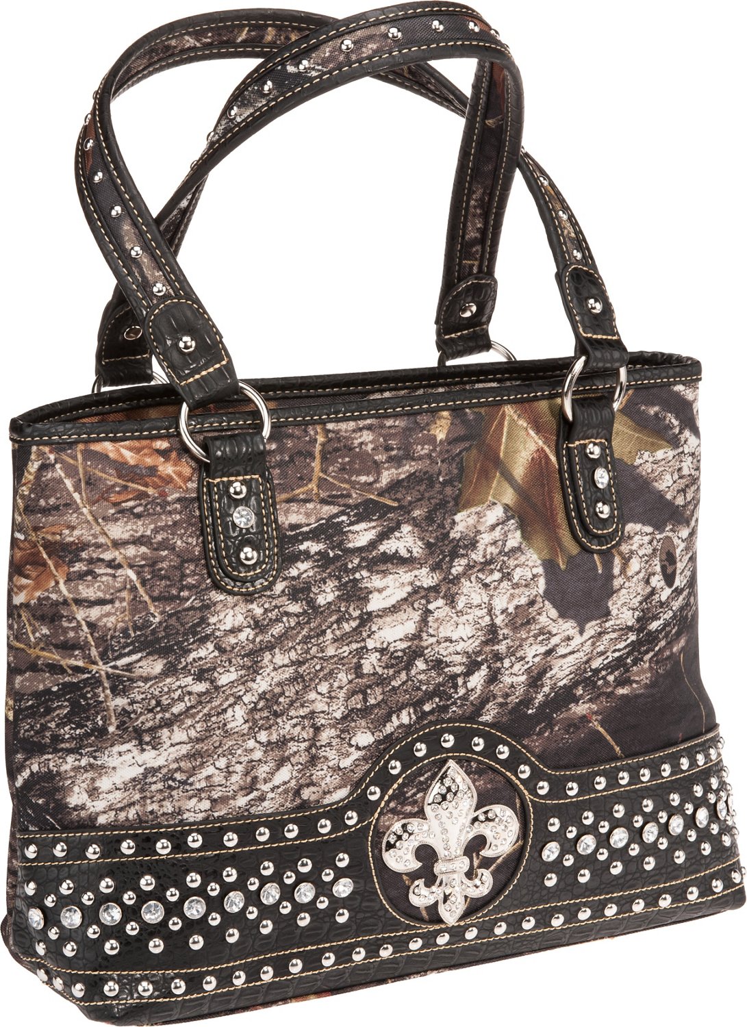 Love Creek Women's Mossy Oak Break-Up® Fleur-de-Lis Studded Shoulder Bag