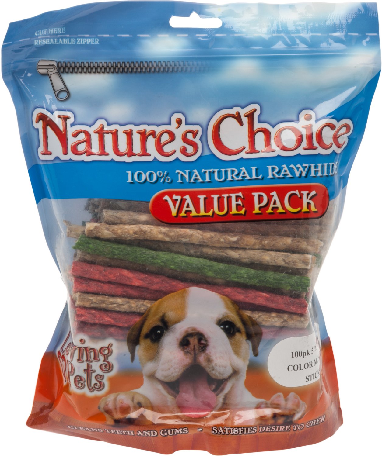 Nature's Choice Rawhide Munchy Stick Dog Treats 150-Pack