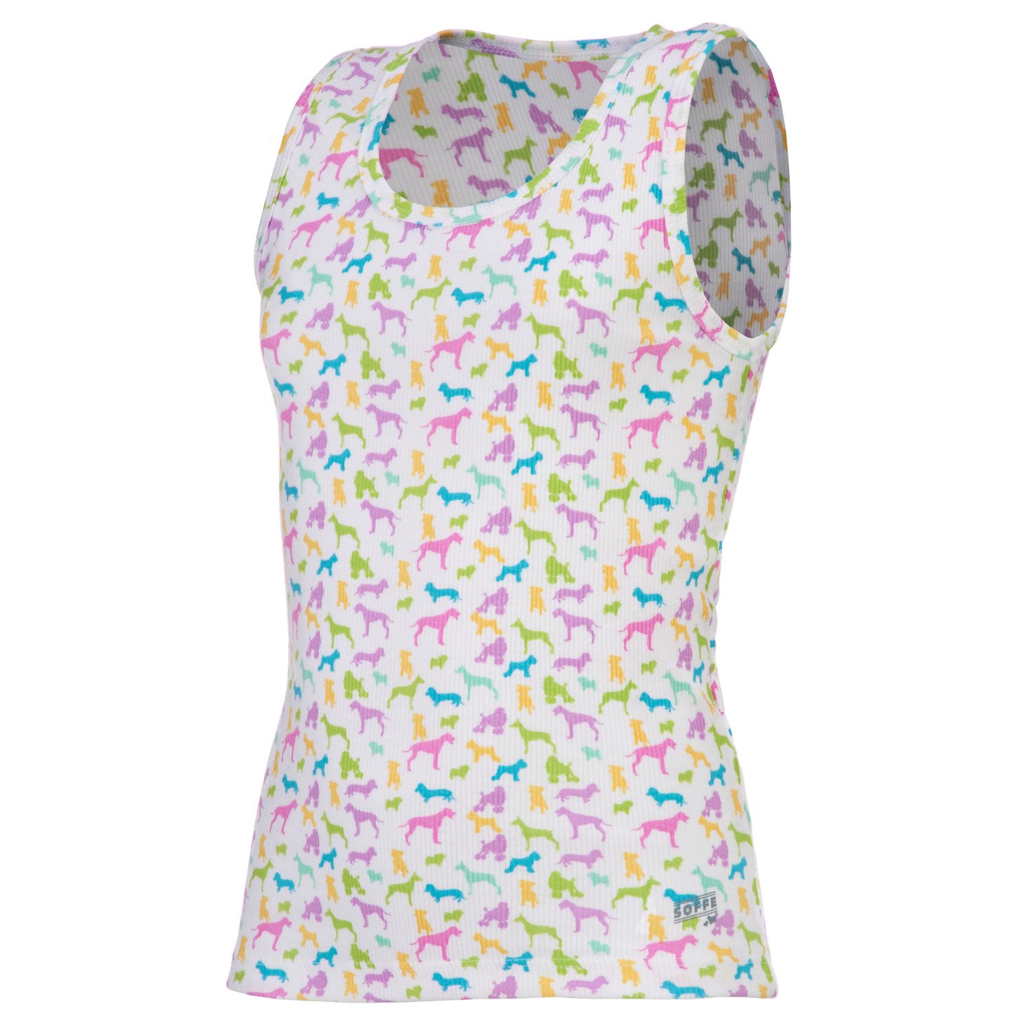 Soffe Girls' Allover Printed Boy-Beater Tank Top