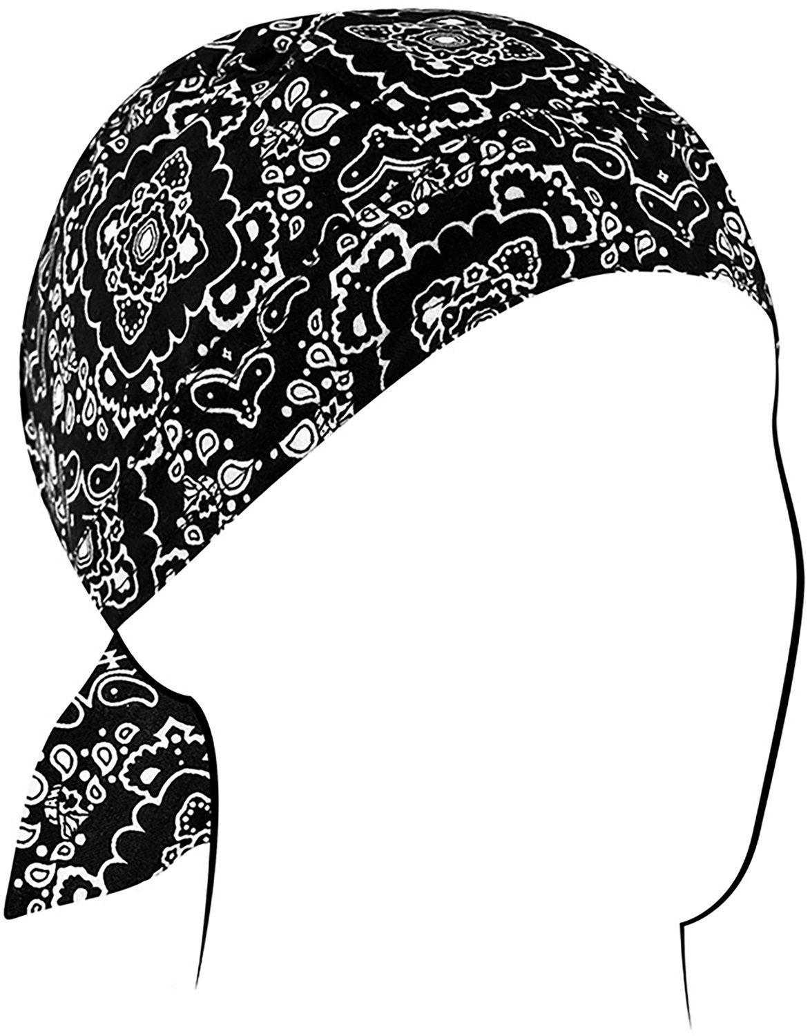 ZANHeadgear® Flydanna® Black Paisley Bandanna