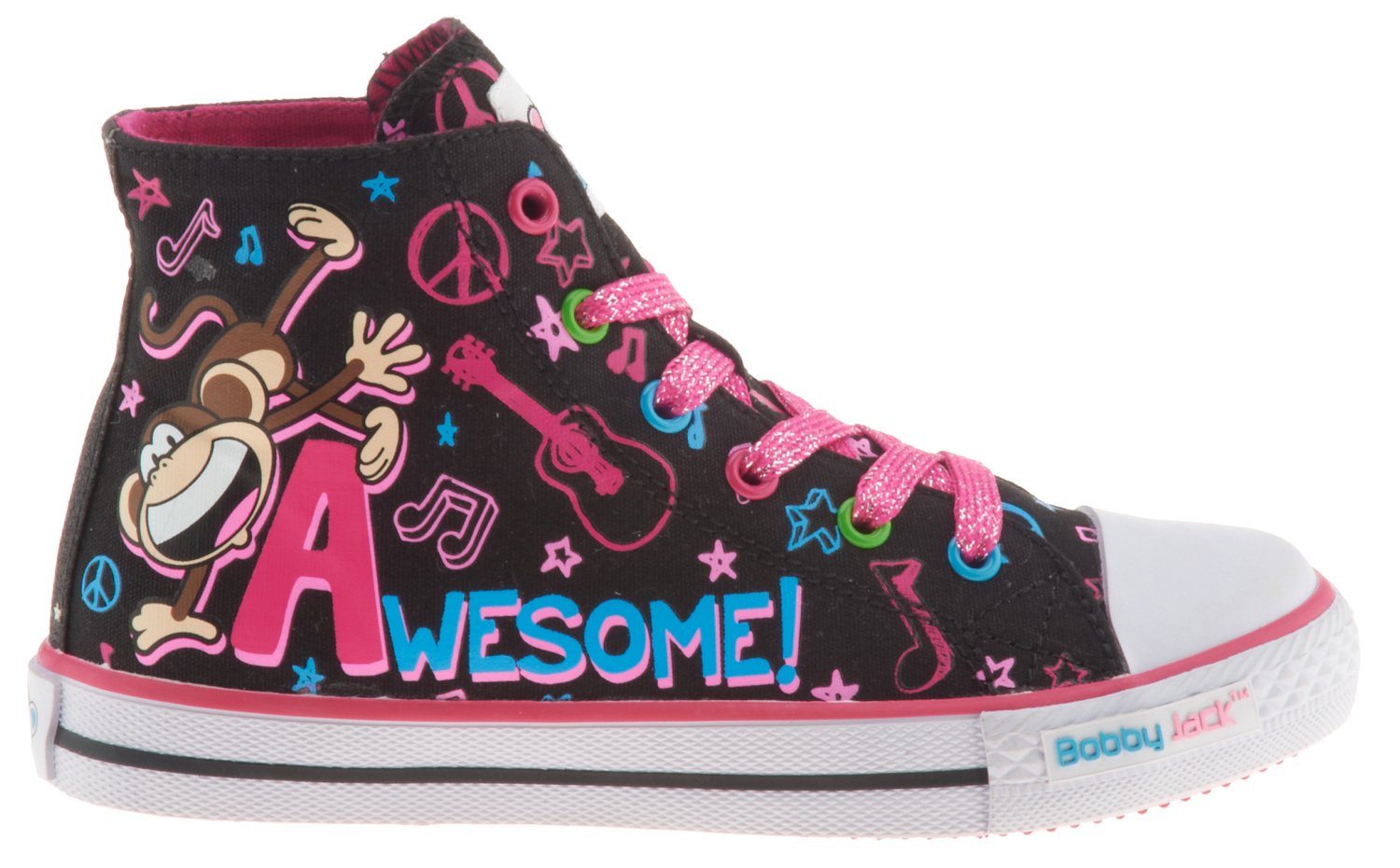 Bobby Jack Girls' Awesome Vulcanized High-Top Athletic Lifestyle Shoes