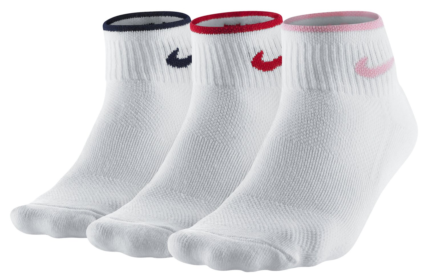 Nike Girls' Dri-FIT Half Cushion Ankle Socks 3-Pack