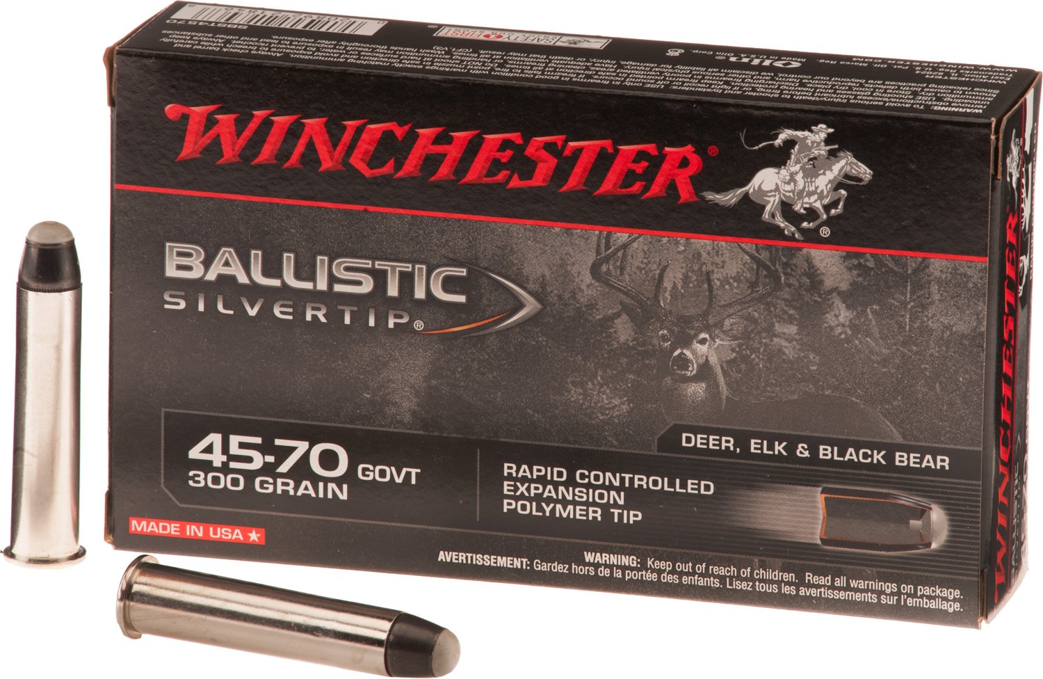 Winchester .45-70 Government 300-Grain Ballistic Silvertip Centerfire Ammunition