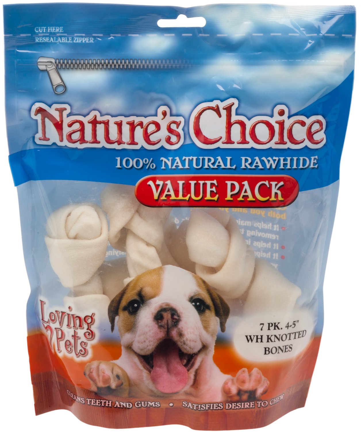 Nature's Choice Knotted Rawhide Dog Bones 7-Pack