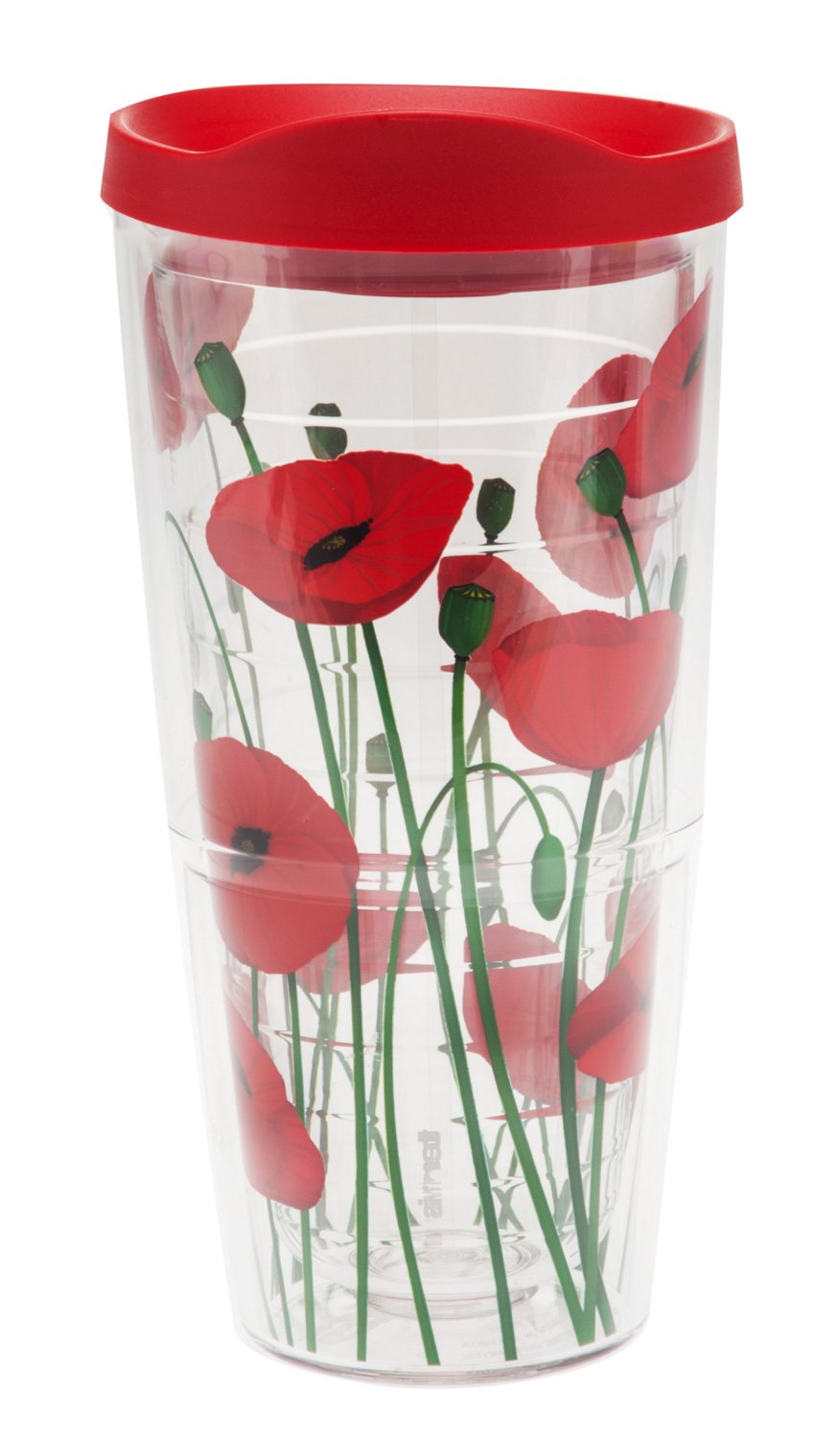 Tervis 24 oz. Poppies Tumbler with Red Travel Lid