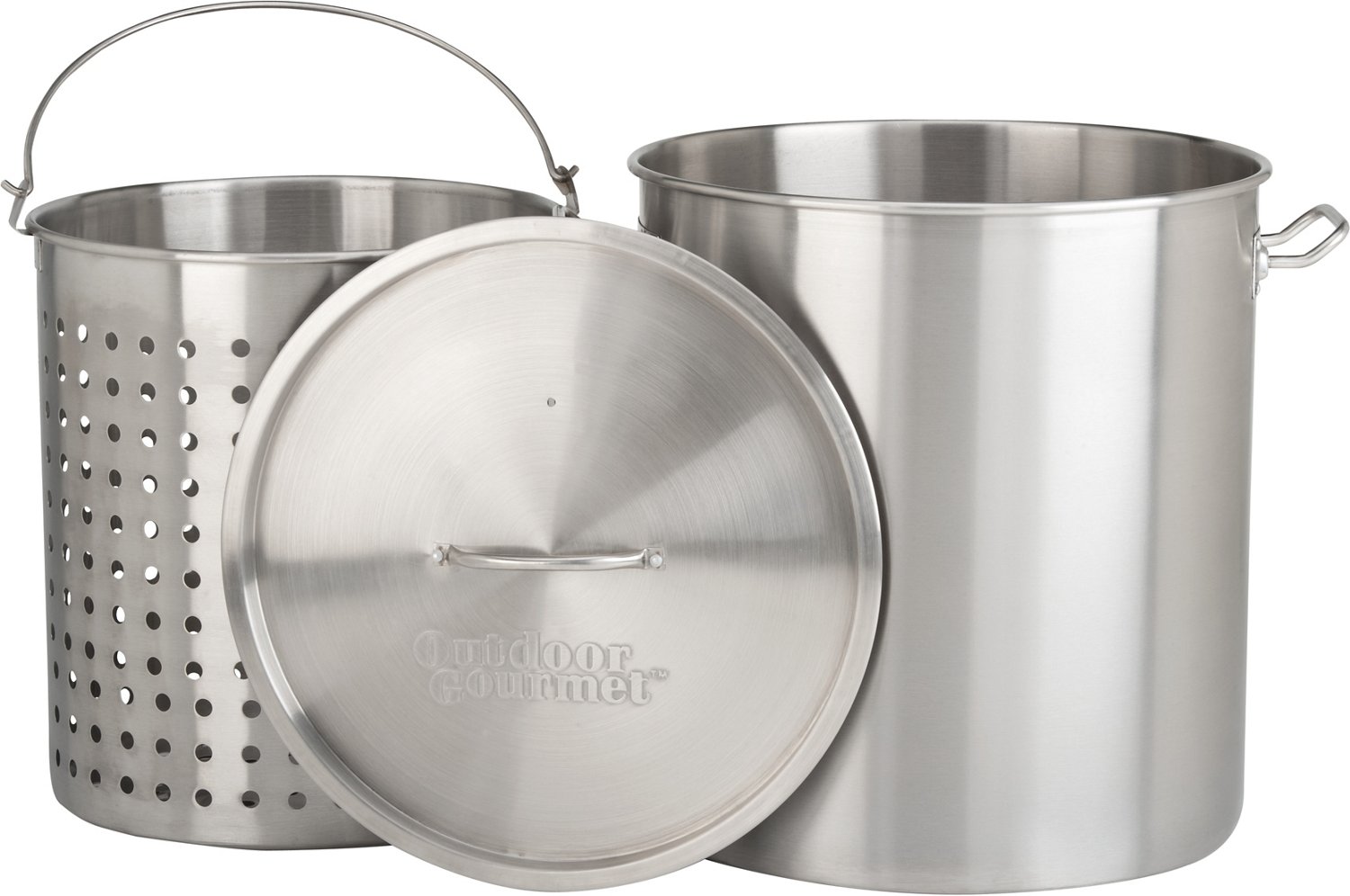 Outdoor Gourmet 80 qt. Stainless-Steel Pot with Strainer Basket