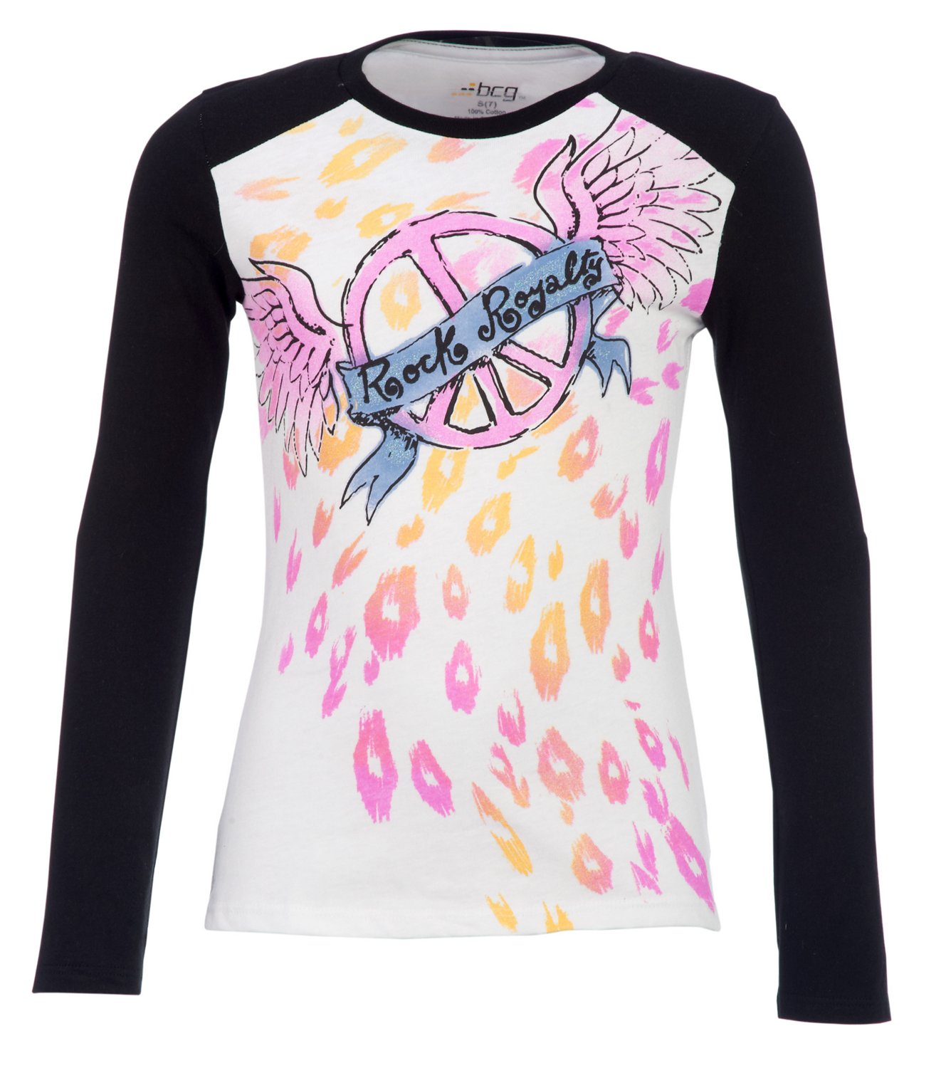 BCG Girls' Long Sleeve Crew Neck Graphic Top