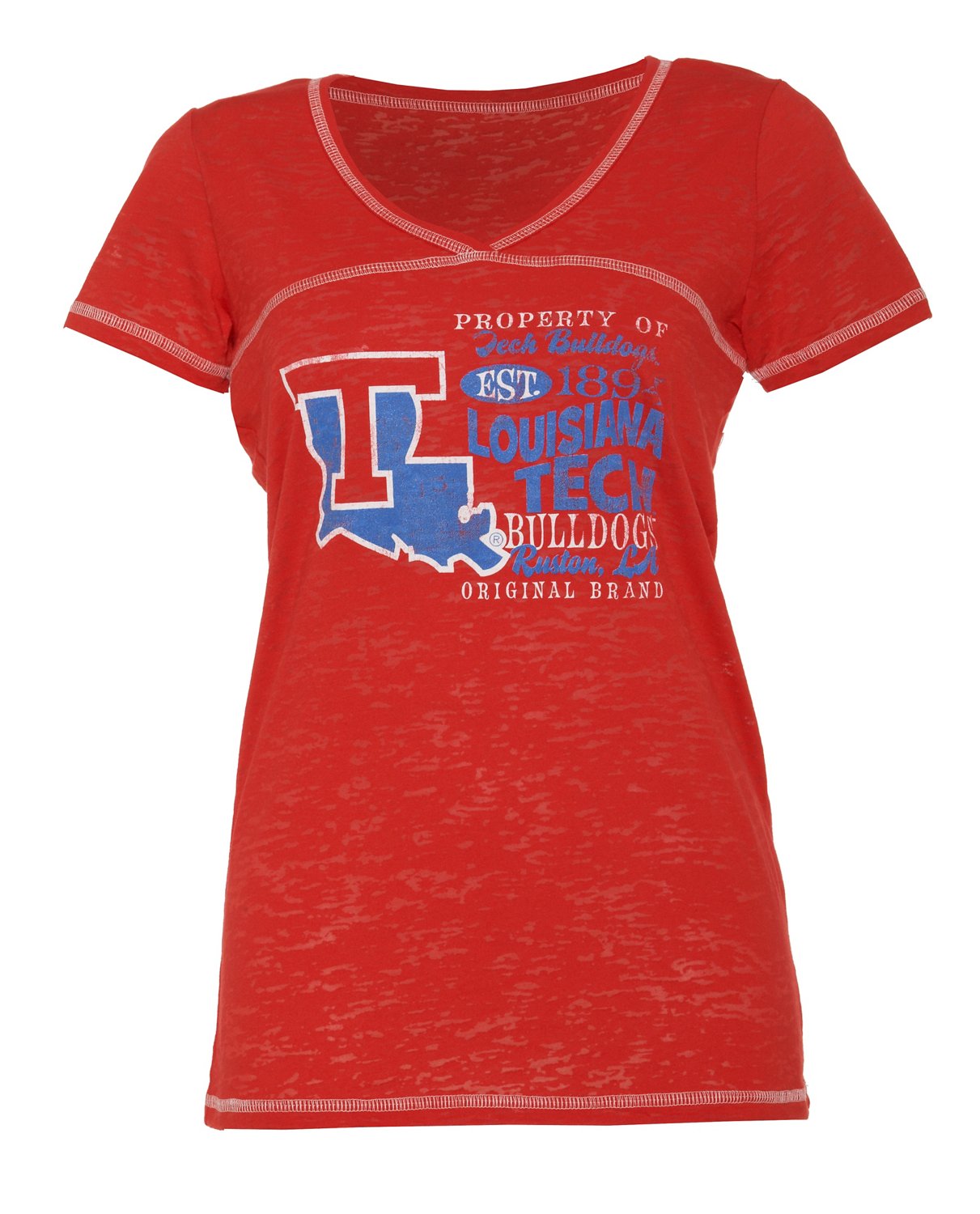 Step Ahead Blue 84 Women's Louisiana Tech Bo V-neck T-shirt